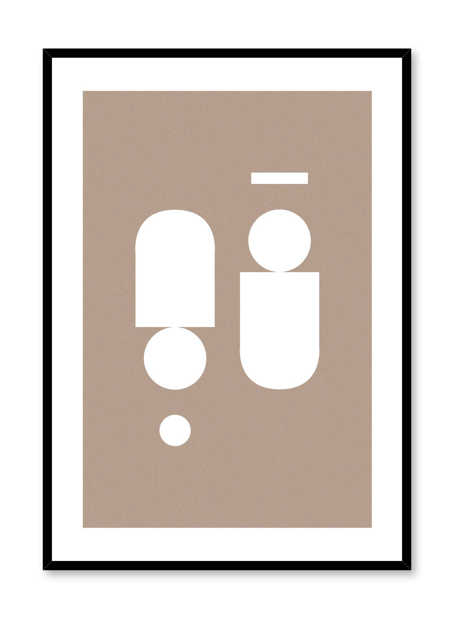 Modern minimalist poster by Opposite Wall with symmetrical abstract design, Near Symmetry in Beige