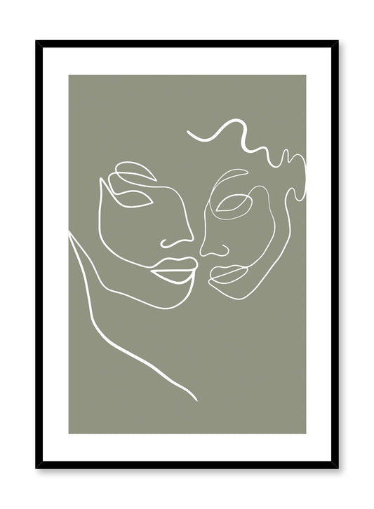 Modern minimalist abstract line art poster with A Perfect Pair design