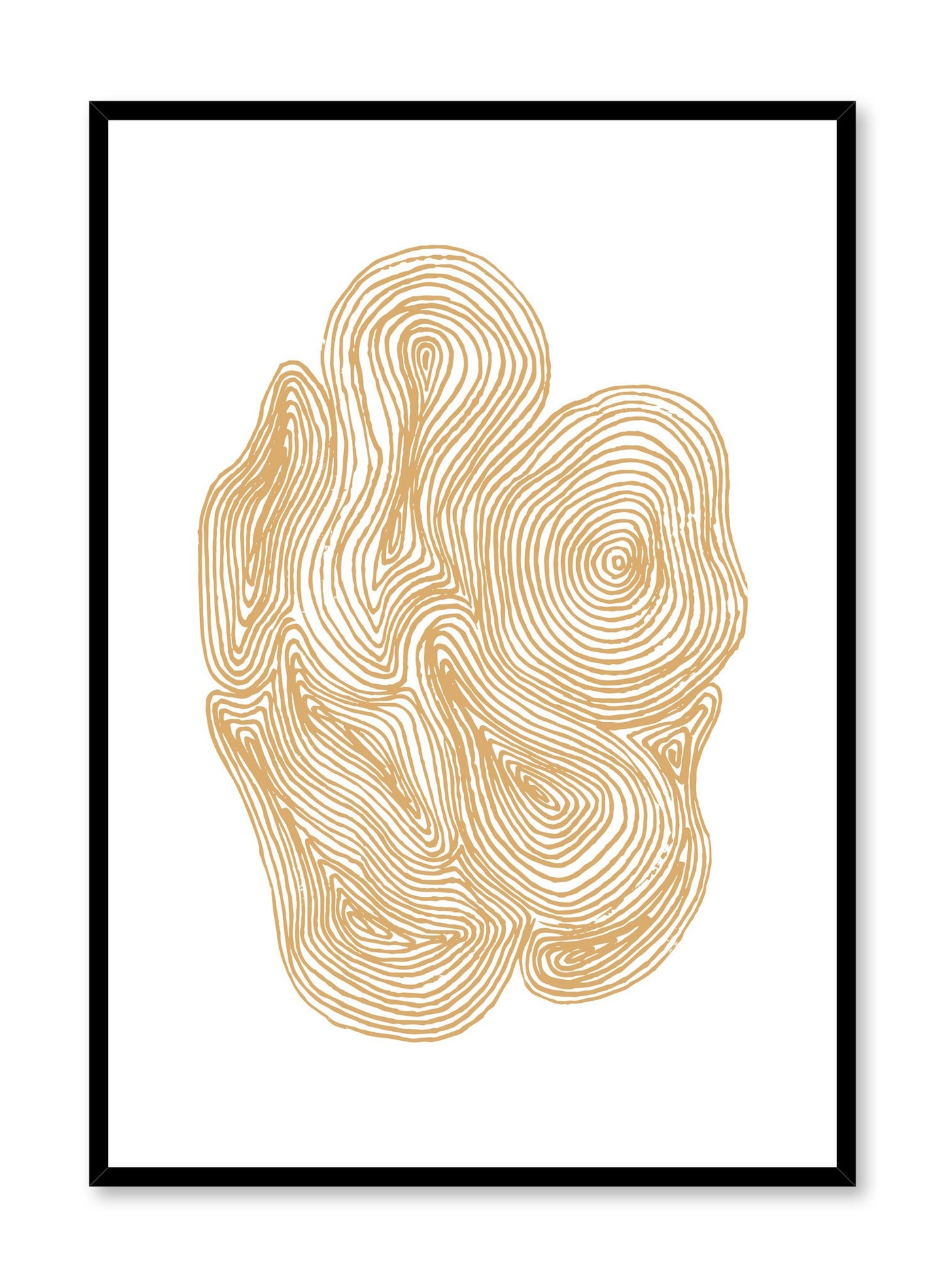 Modern minimalist abstract artwork by Opposite Wall with Cluster of Swirls in Yellow