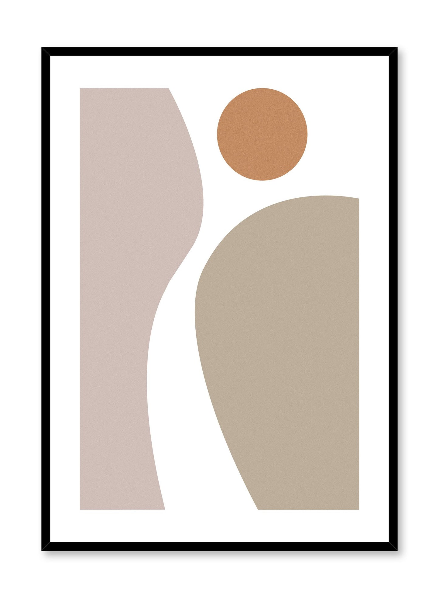 Minimalist design poster by Opposite Wall with abstract curved shapes, Movement poster in Beige