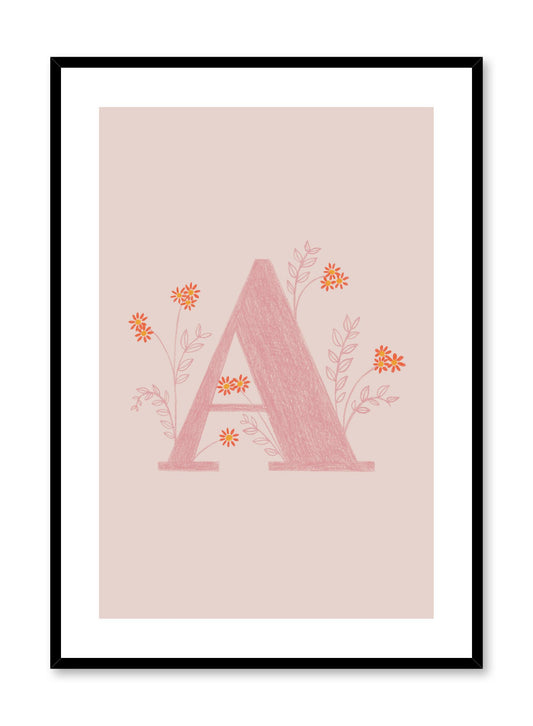 Modern minimalist typography letter A in pink by Opposite Wall