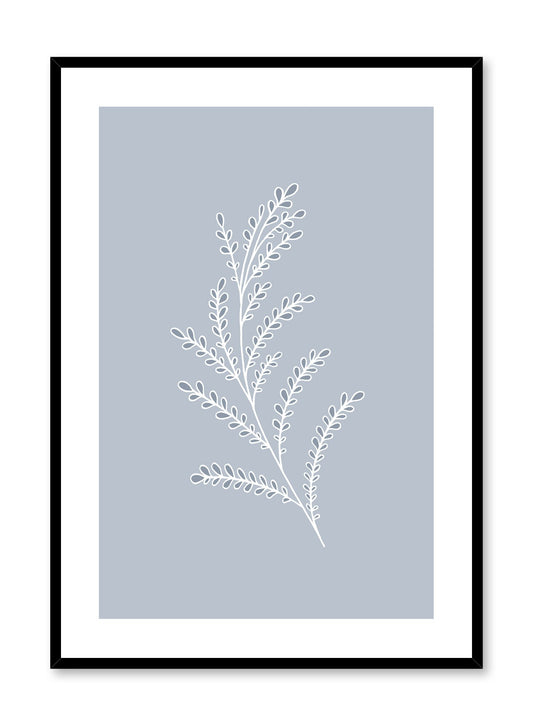 Modern minimalist botanical illustration poster by Opposite Wall with Baby Blue Branch