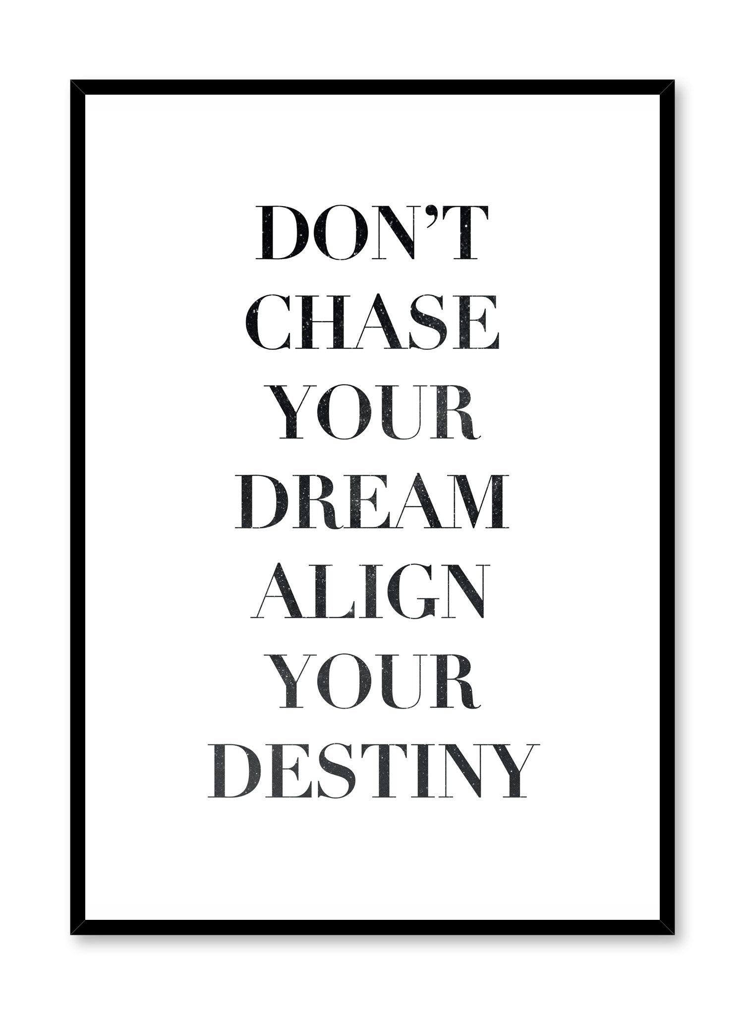 Modern minimalist celestial typography poster with quote Align Your Destiny