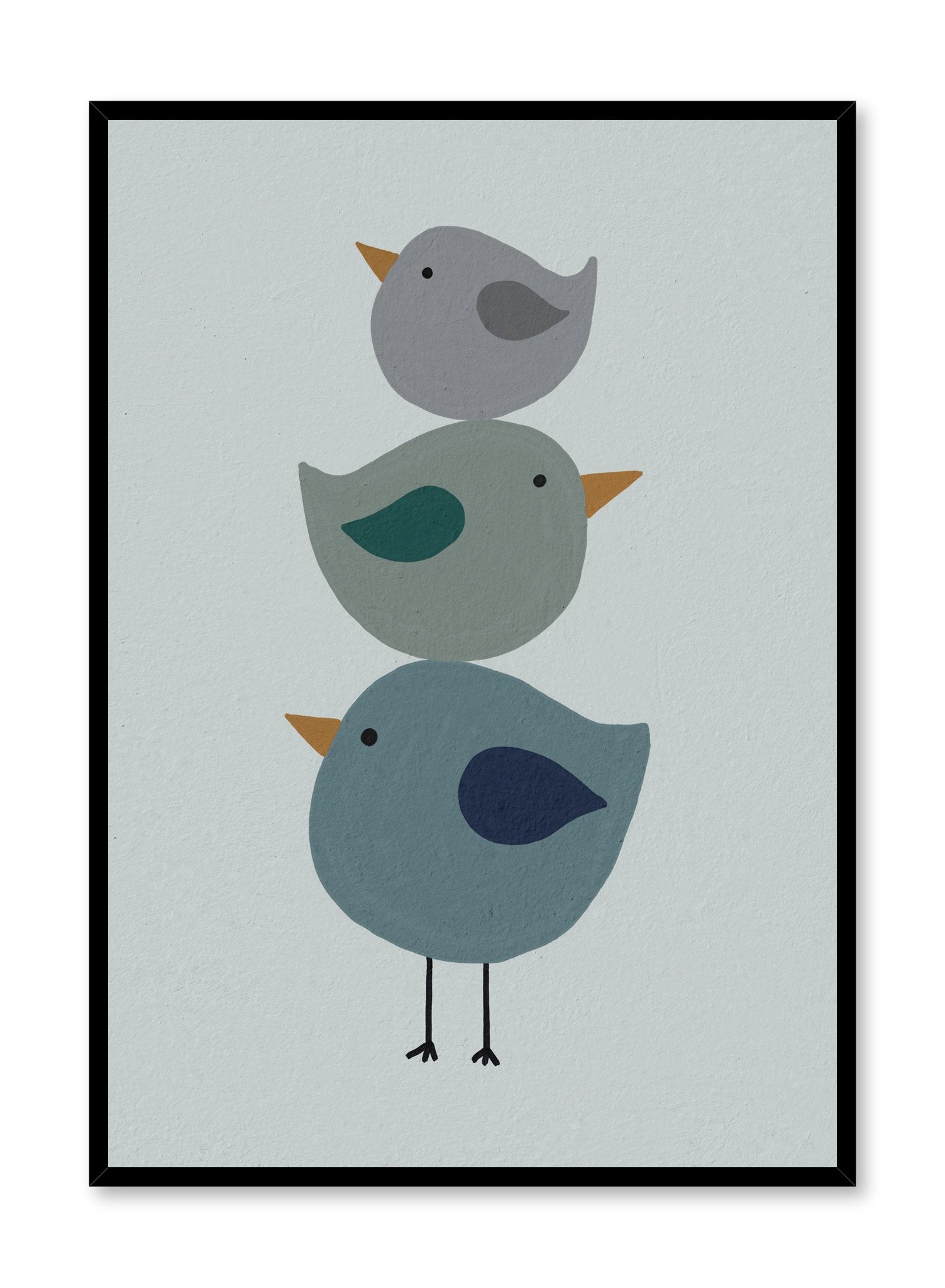 Kids nursery painting poster by Opposite Wall with trio of birds