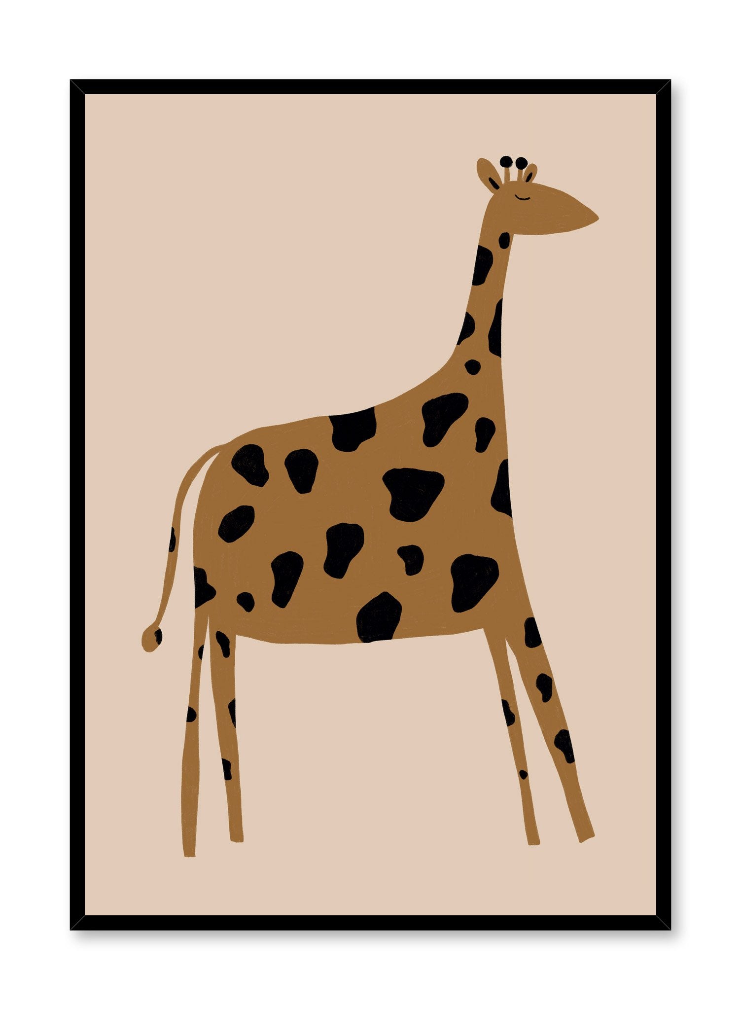Kids nursery illustration poster by Opposite Wall with sleepy giraffe