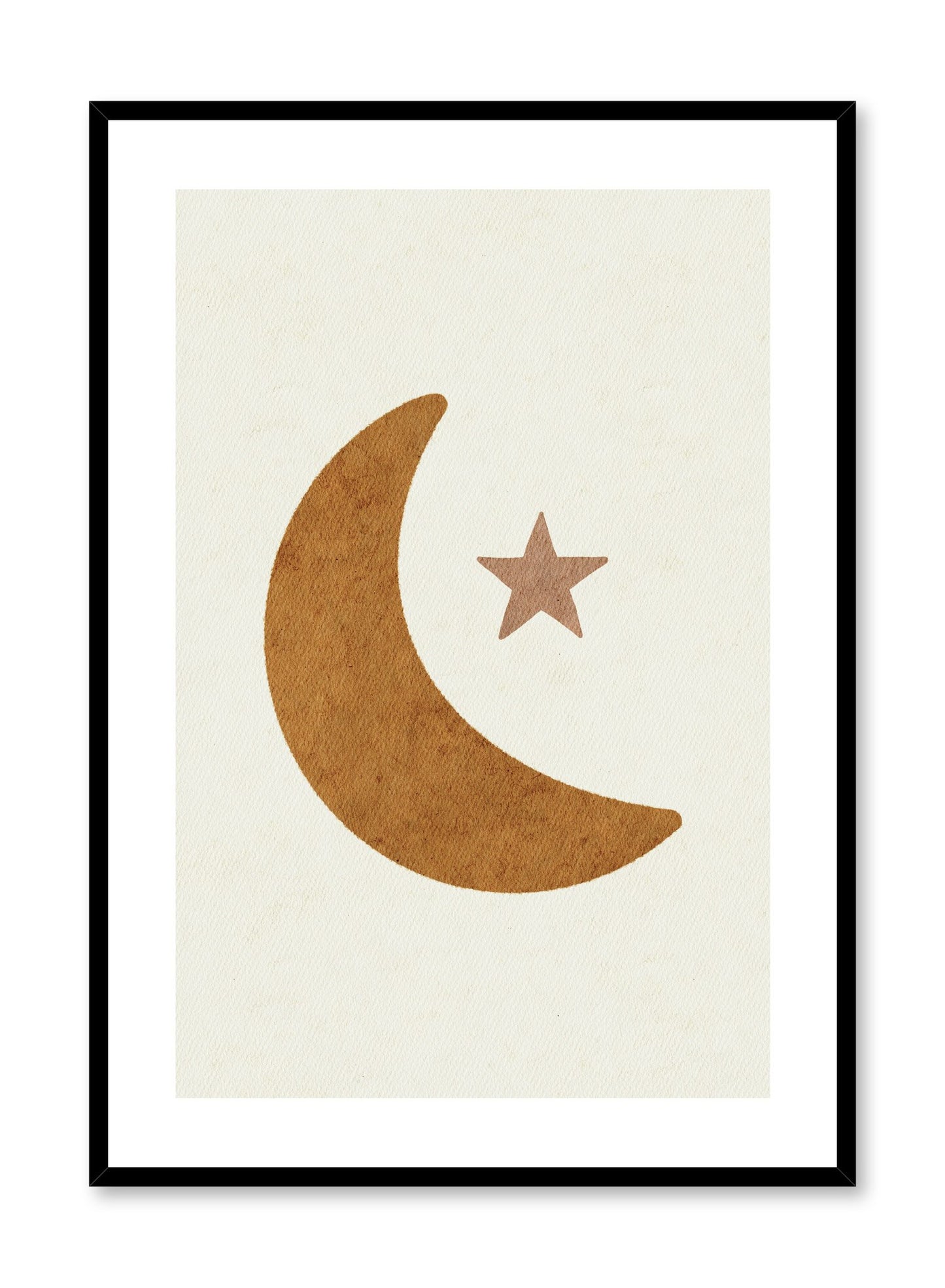 Kids nursery poster by Opposite Wall with watercolour moon