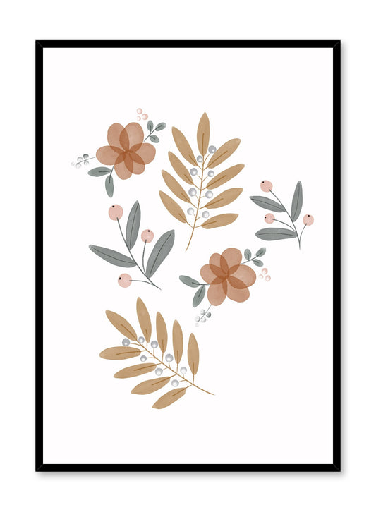 Kids nursery poster by Opposite Wall with fall foliage watercolour leaves