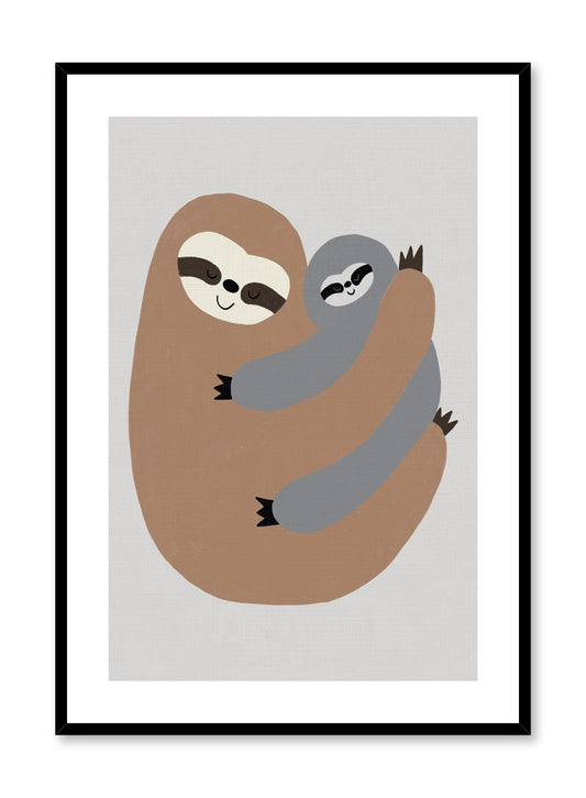 Kids nursery illustration poster by Opposite Wall with sloth hug