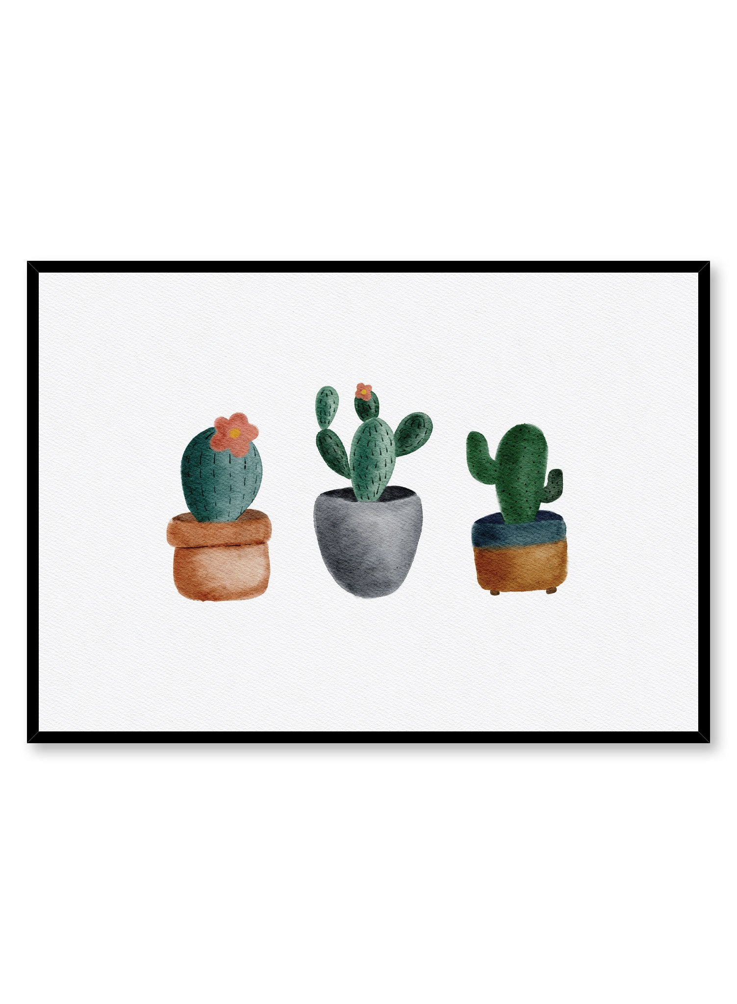 Kids nursery poster by Opposite Wall with watercolour of cactus succulents