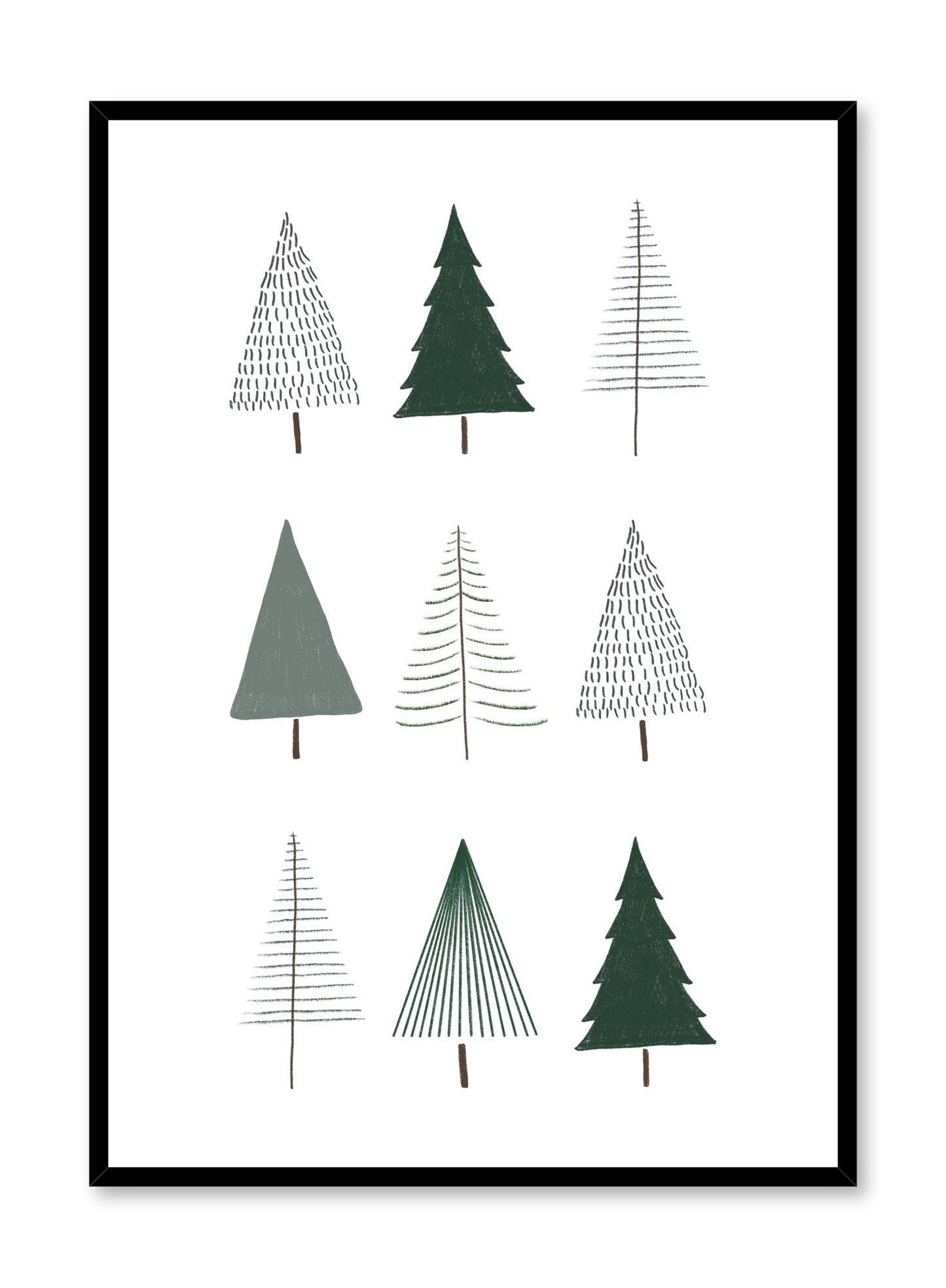 Kids nursery poster by Opposite Wall with Evergreen trees illustration