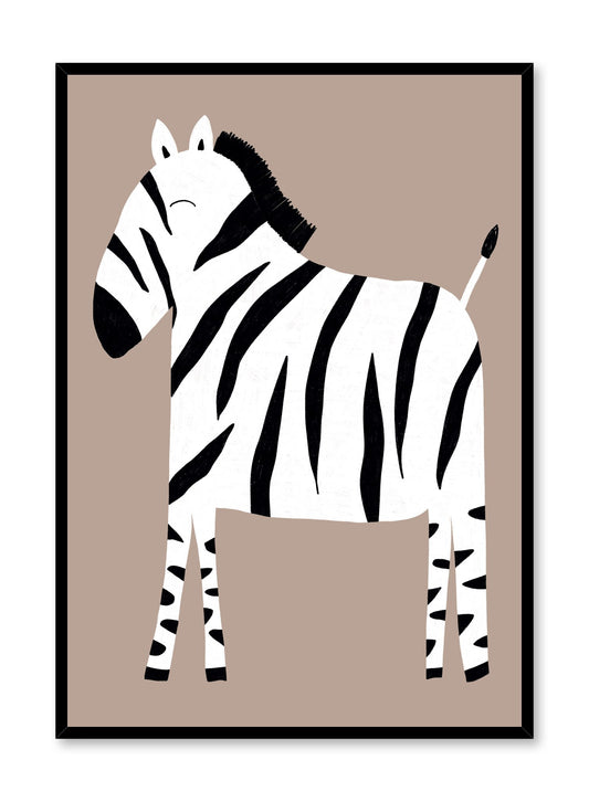 Kids nursery illustration poster by Opposite Wall with Zebra