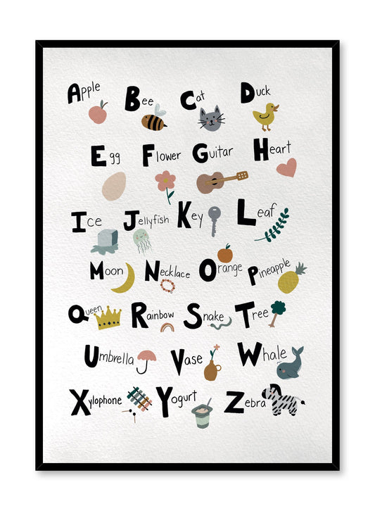 Kids nursery poster by Opposite Wall with Alphabet illustrations