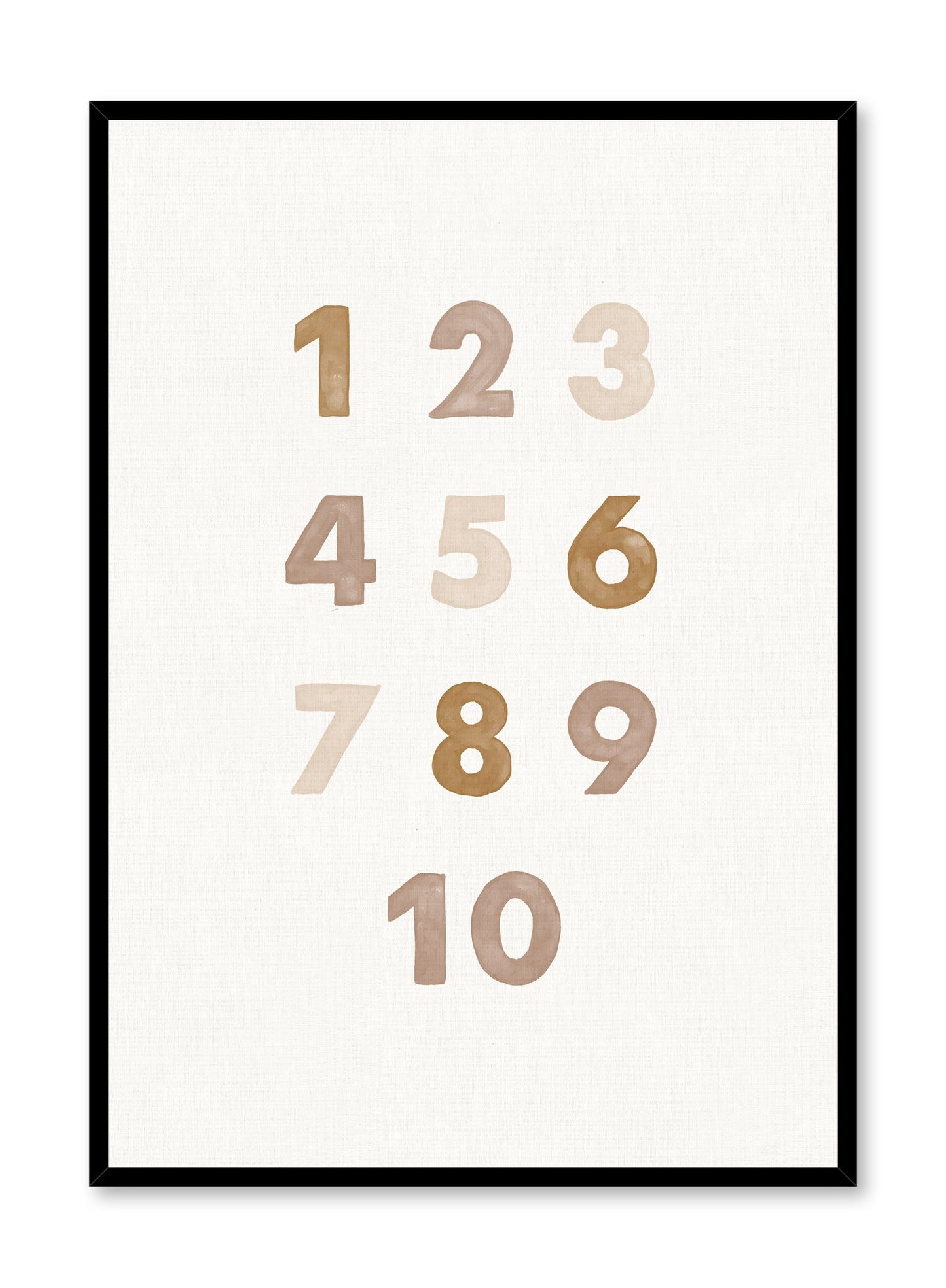 Kids nursery poster by Opposite Wall with numbers in beige