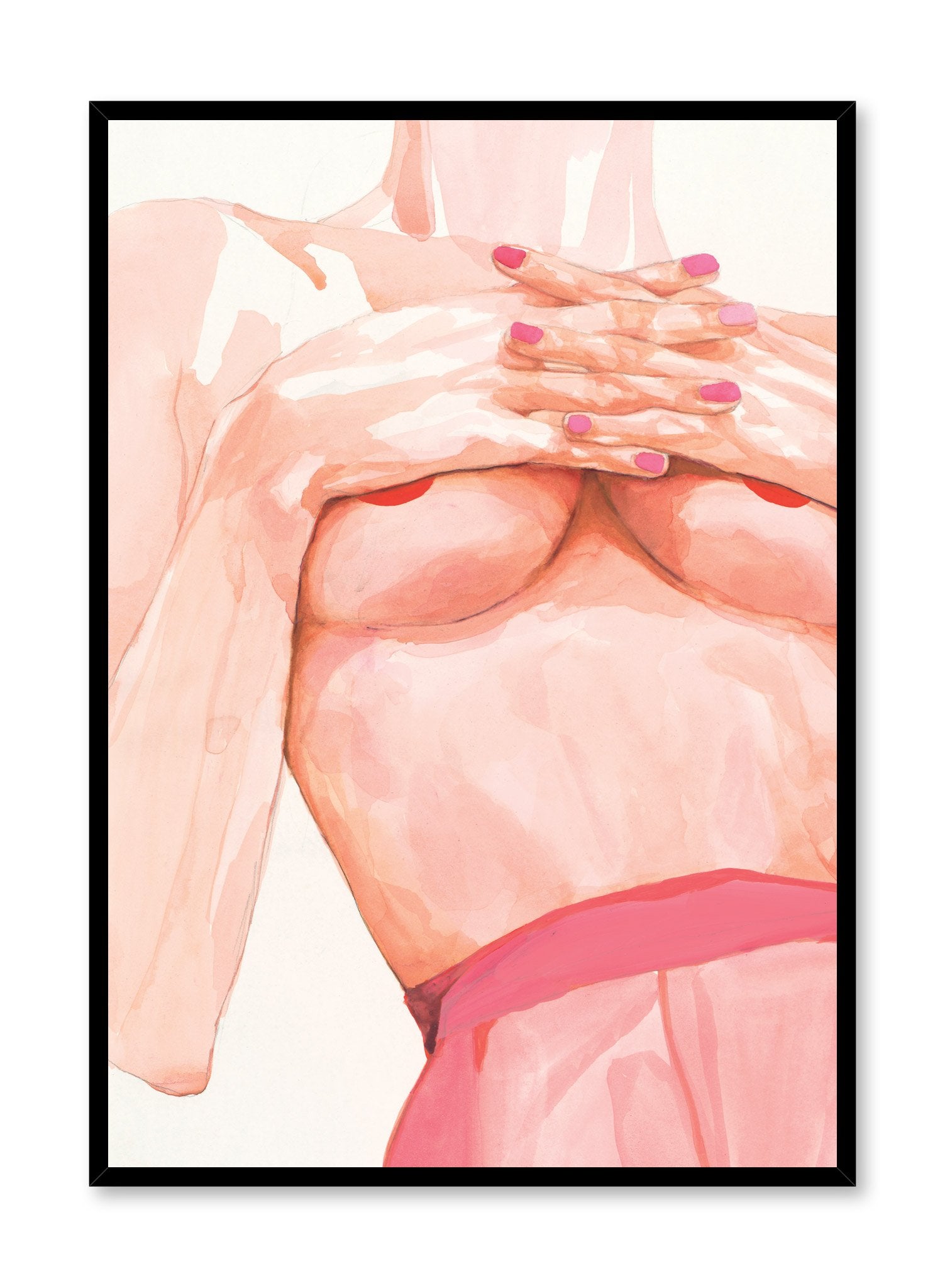 Fashion illustration poster by Opposite Wall with naked woman watercolour