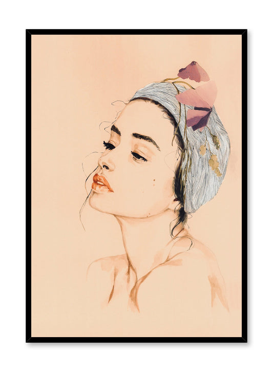 Fashion illustration poster by Opposite Wall with face of beautiful woman