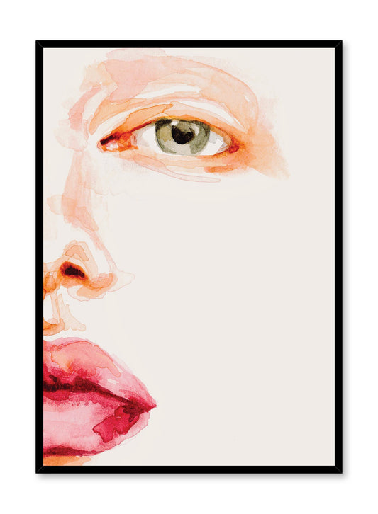 Fashion illustration poster by Opposite Wall with close up of face