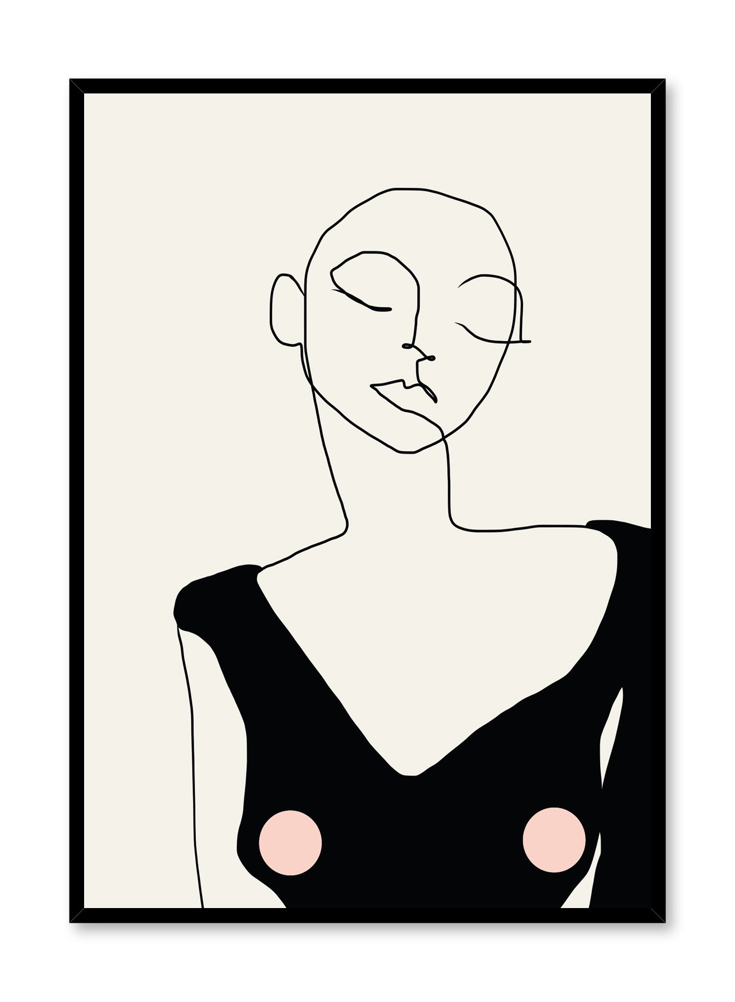 Fashion illustration poster by Opposite Wall with abstract woman line art