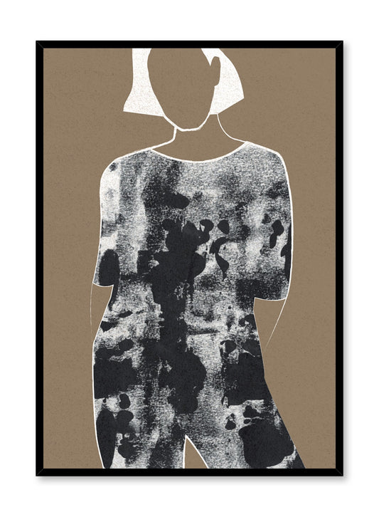 Fashion illustration poster by Opposite Wall with woman in patterned jumpsuit