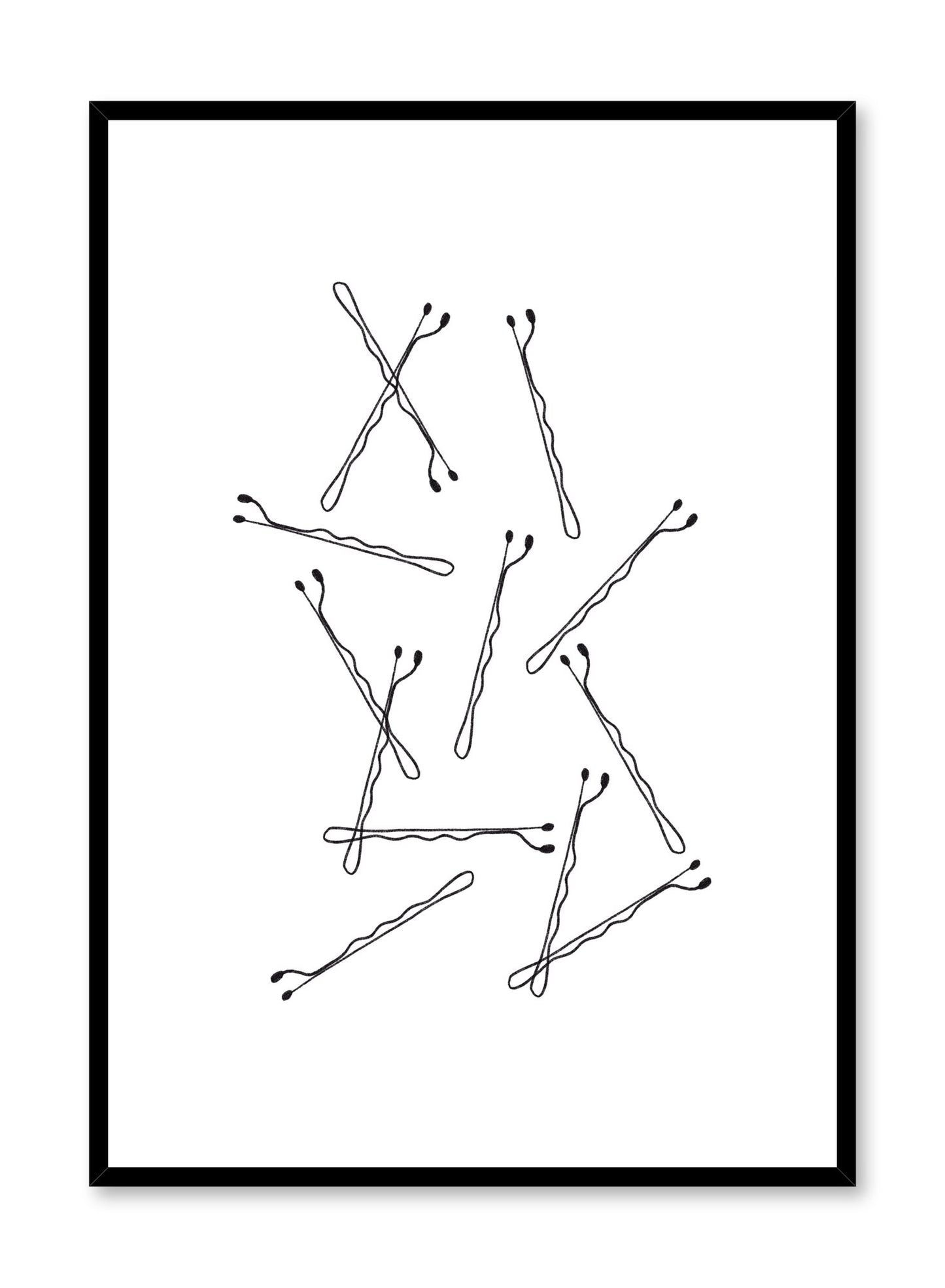 Fashion illustration poster by Opposite Wall with bobby pins