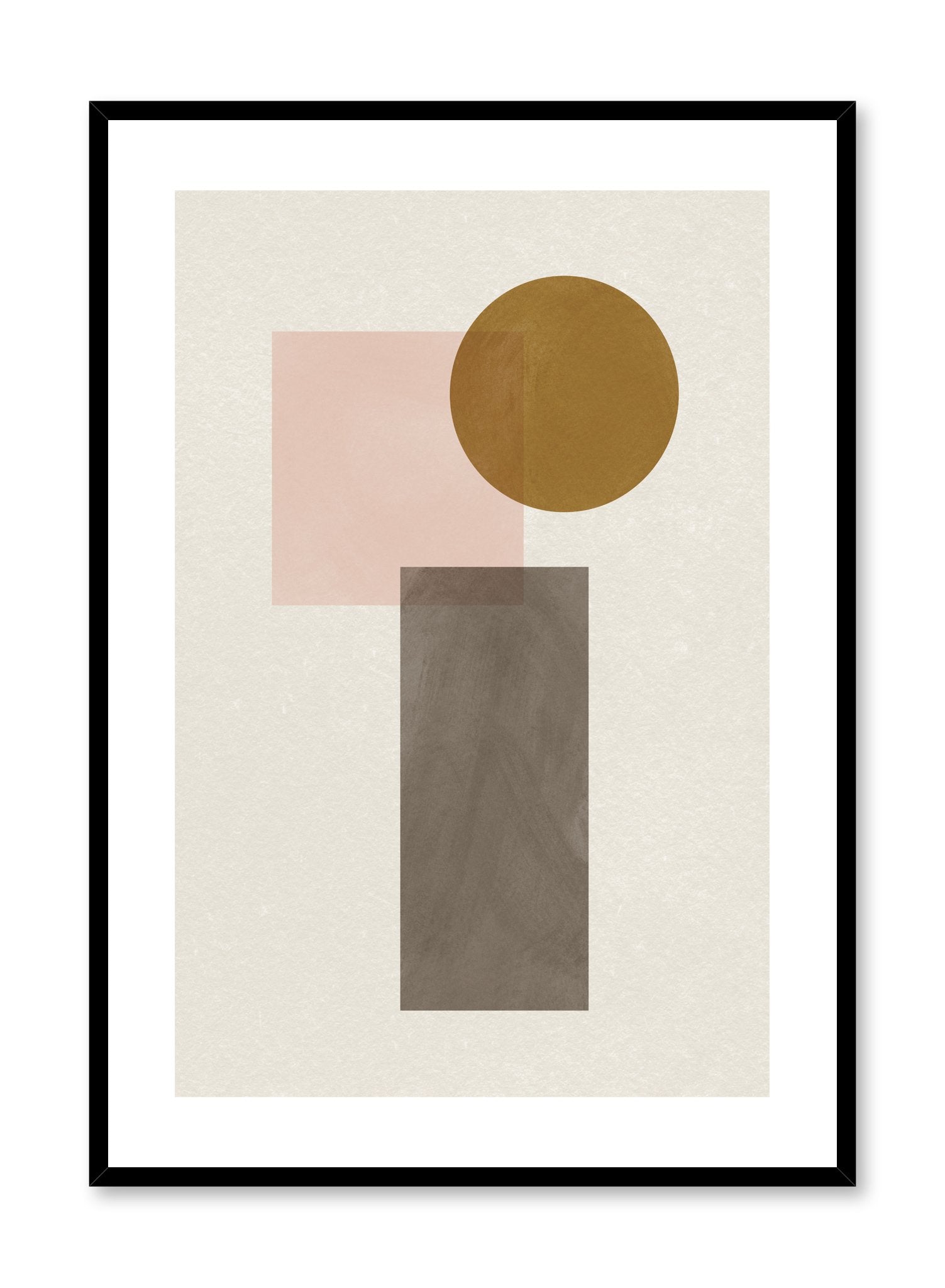 Modern abstract illustration poster by Opposite Wall with pastel coloured overlapping shapes by Toffie Affichiste