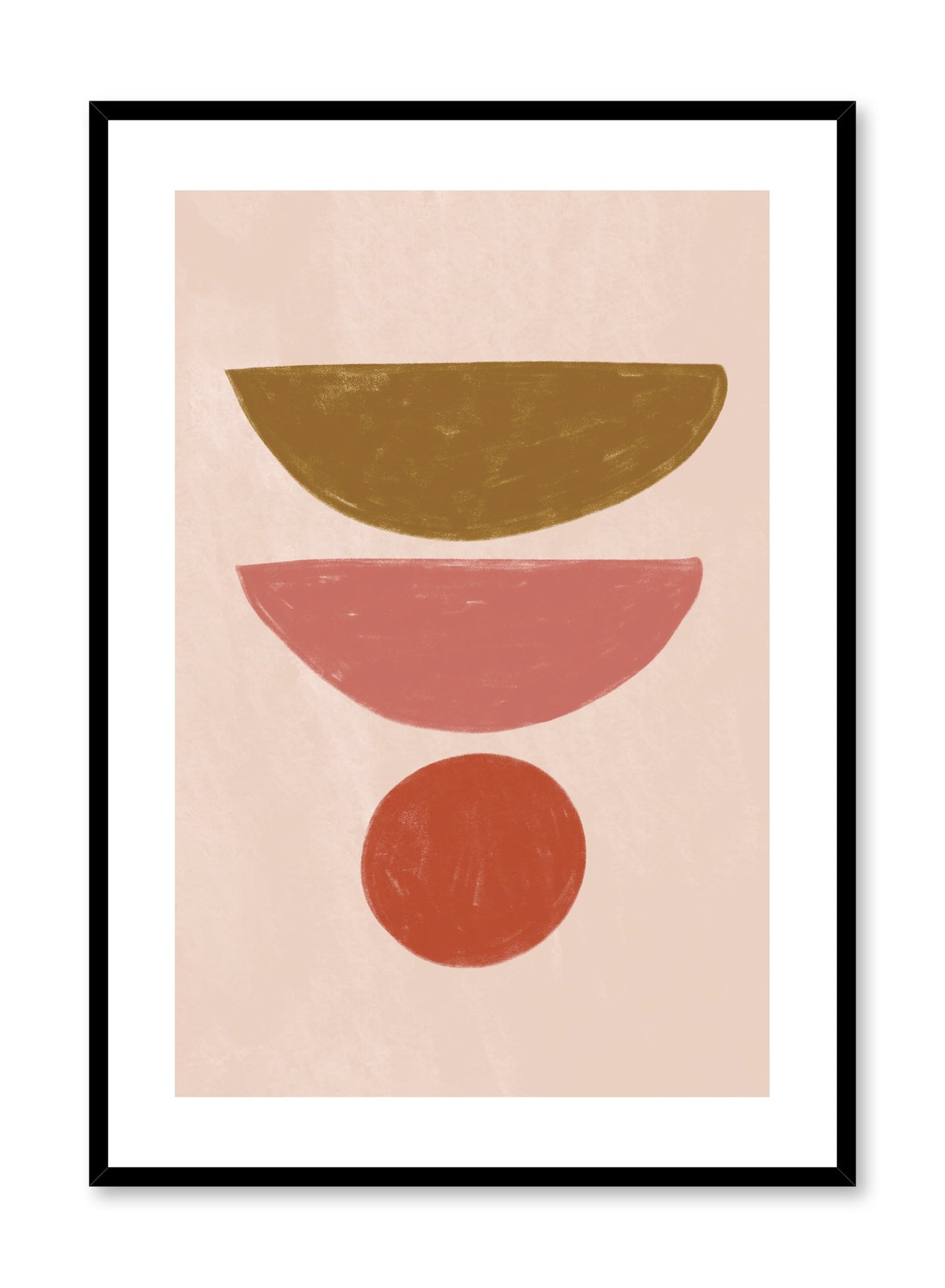 Modern abstract illustration poster by Opposite Wall with balancing shapes by Toffie Affichiste