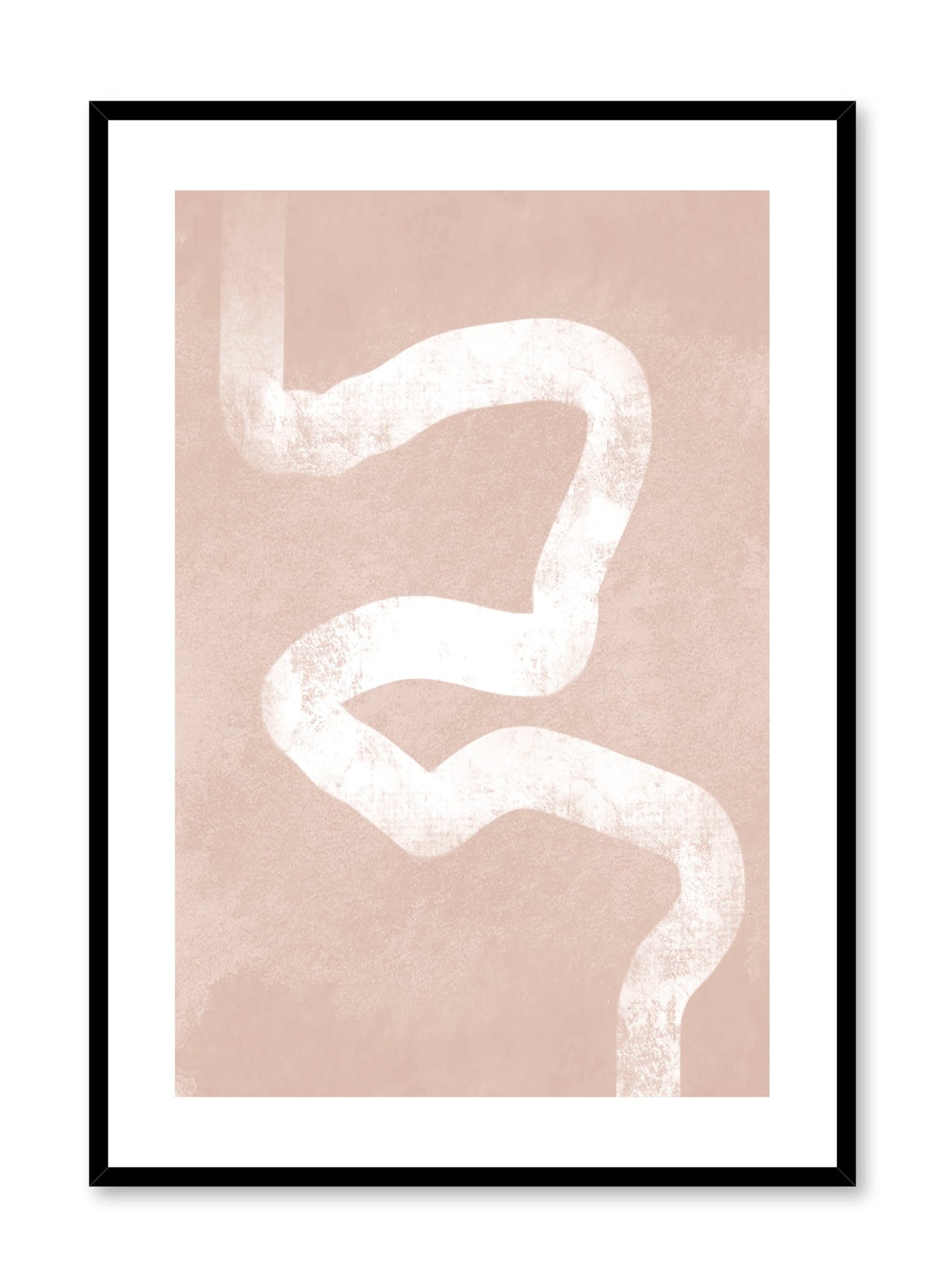 Modern abstract poster by Opposite Wall with twisted line on beige background by Toffie Affichiste