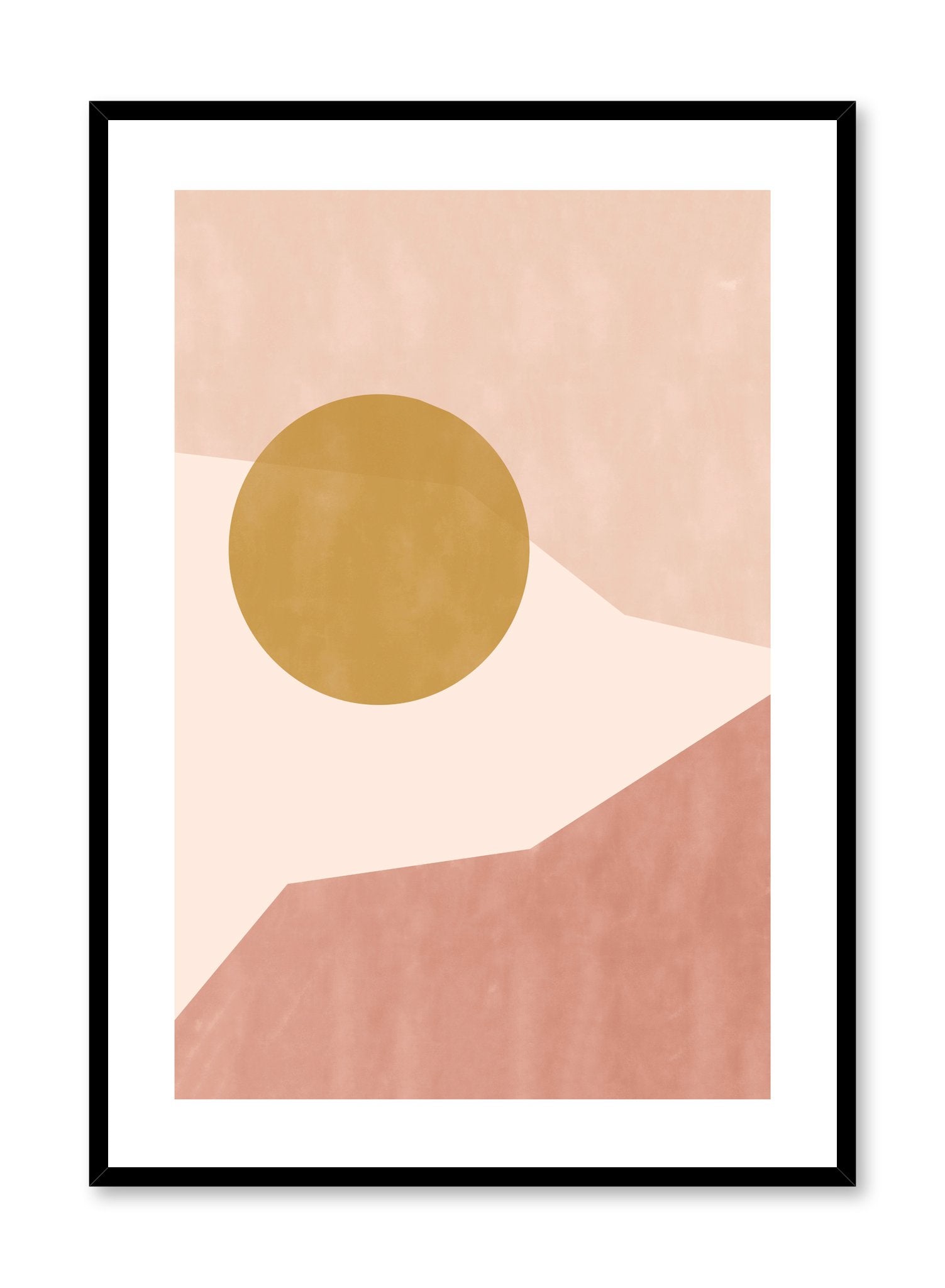 Modern abstract illustration poster by Opposite Wall with angled shapes in terracotta beige by Toffie Affichiste