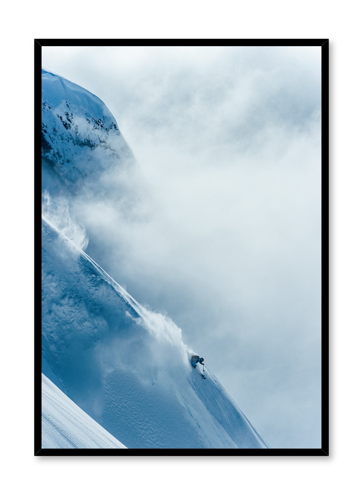 Landscape photography poster by Opposite Wall with snowy mountain and and extreme skier