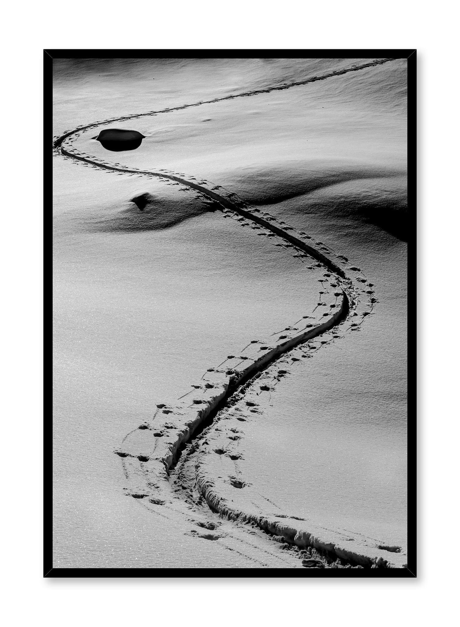 Landscape photography poster by Opposite Wall with footprint trail in the snow