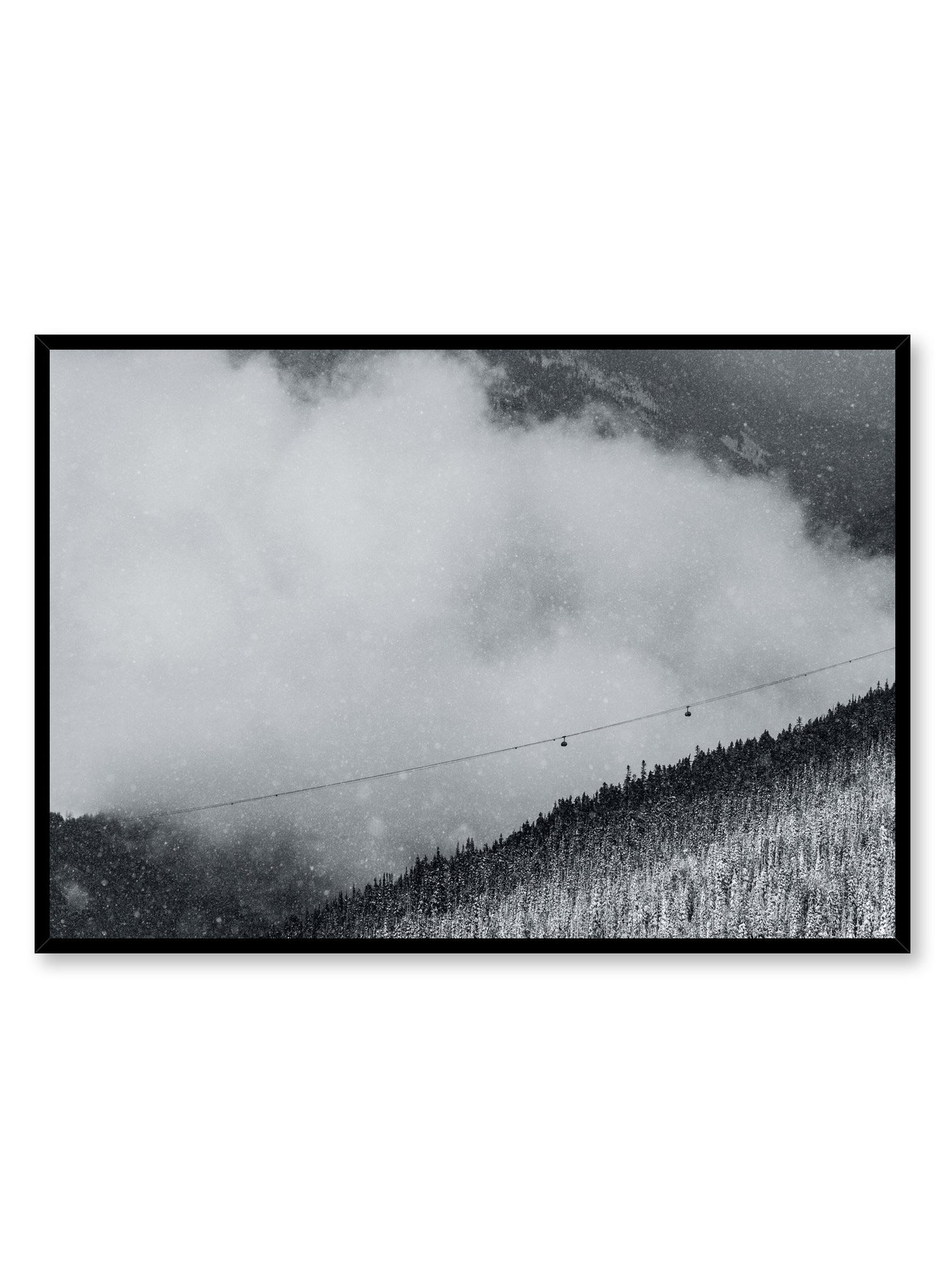 Landscape photography poster by Opposite Wall with mist on a snowy mountain