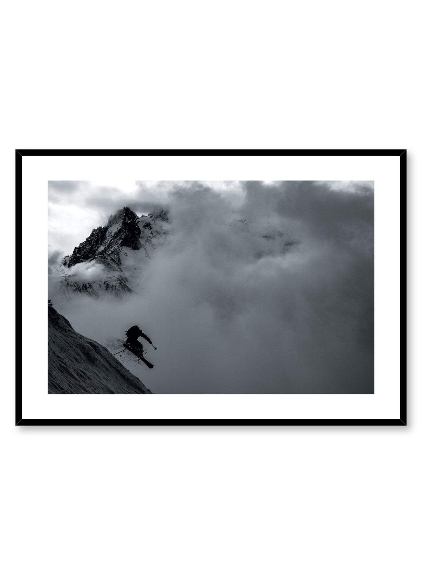 Landscape photography poster by Opposite Wall with adventure extreme skier on mountain