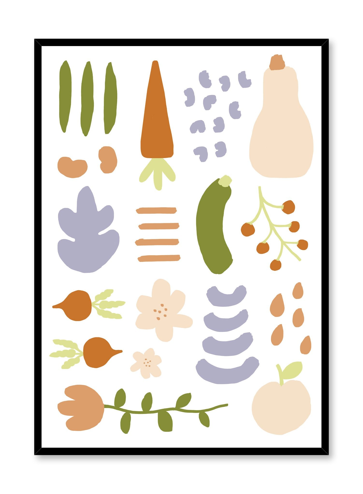 Deconstructed Garden is a fruit and veggie illustration poster by Opposite Wall.