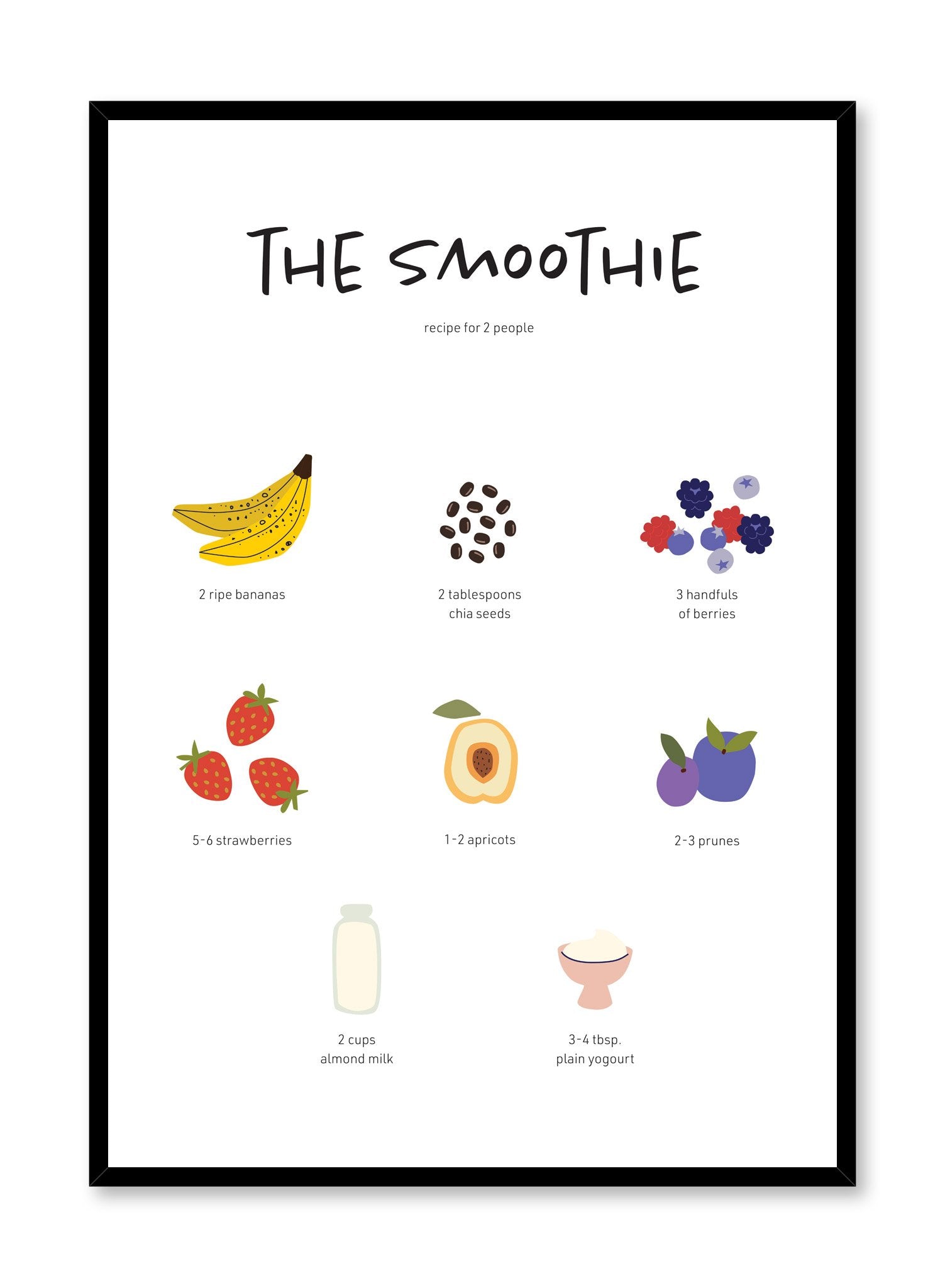 Smoothie Recipe is an illustrated recipe poster by Opposite Wall.