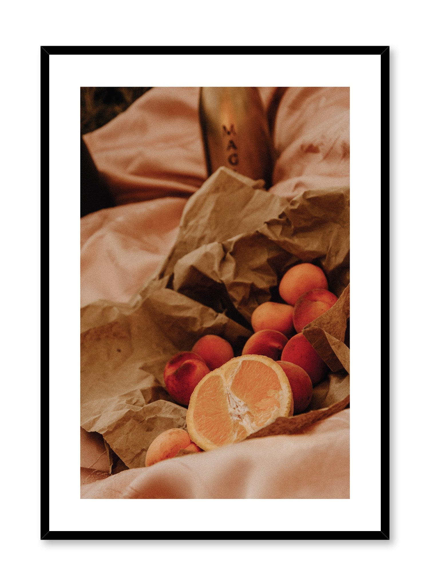 Picnic at Sunset is a citrus picnic photography poster by Opposite Wall.