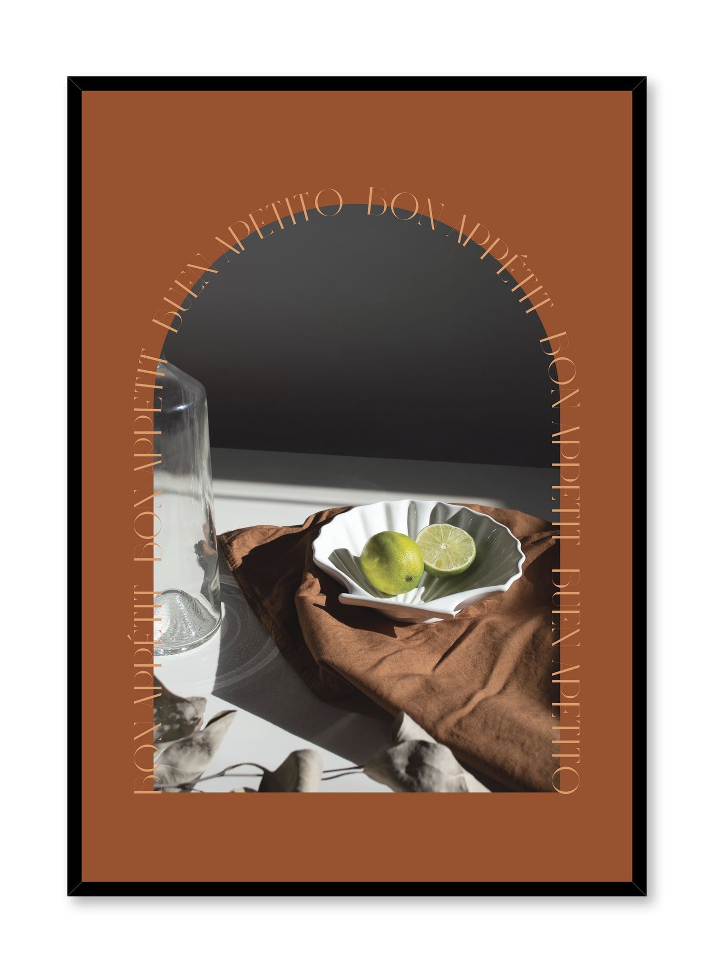 Cosmopolitan Feast is a still life fruit photography collage poster by Opposite Wall.