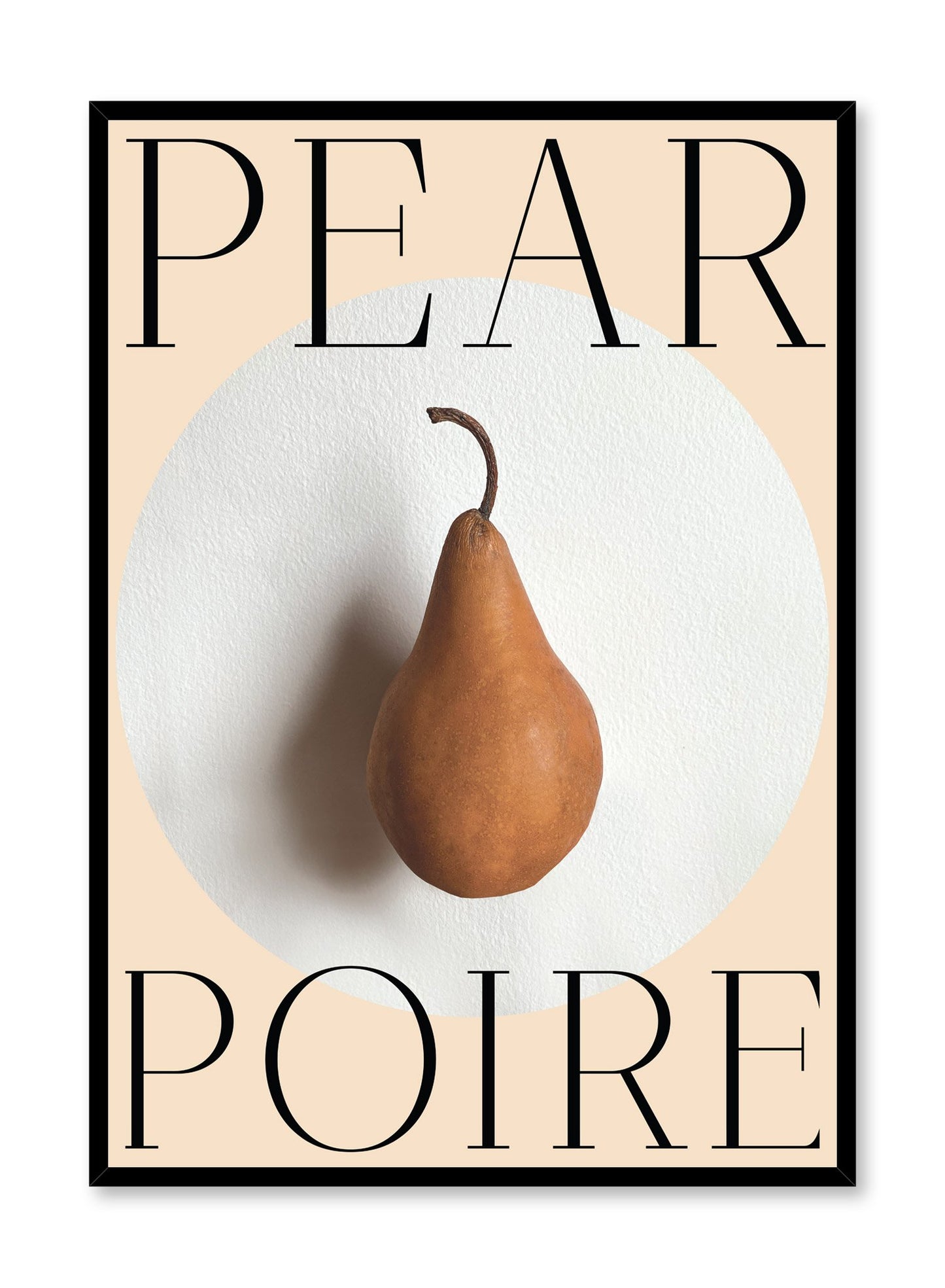 Perfect Pear is a still life fruit photography and typography poster by Opposite Wall.