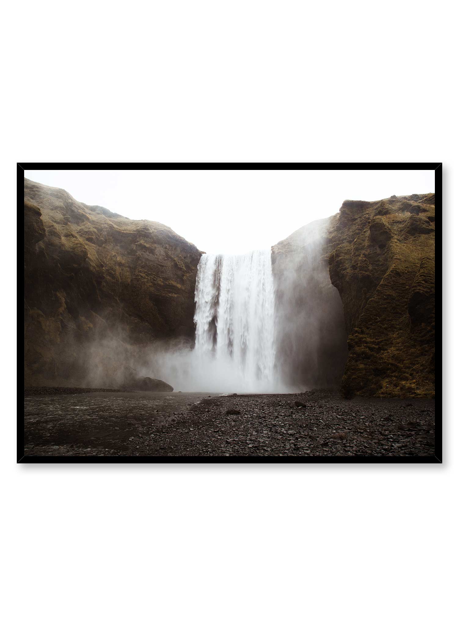 Cascading Scenery' is a landscape photography poster by Opposite Wall of beautiful waterfalls in Iceland.