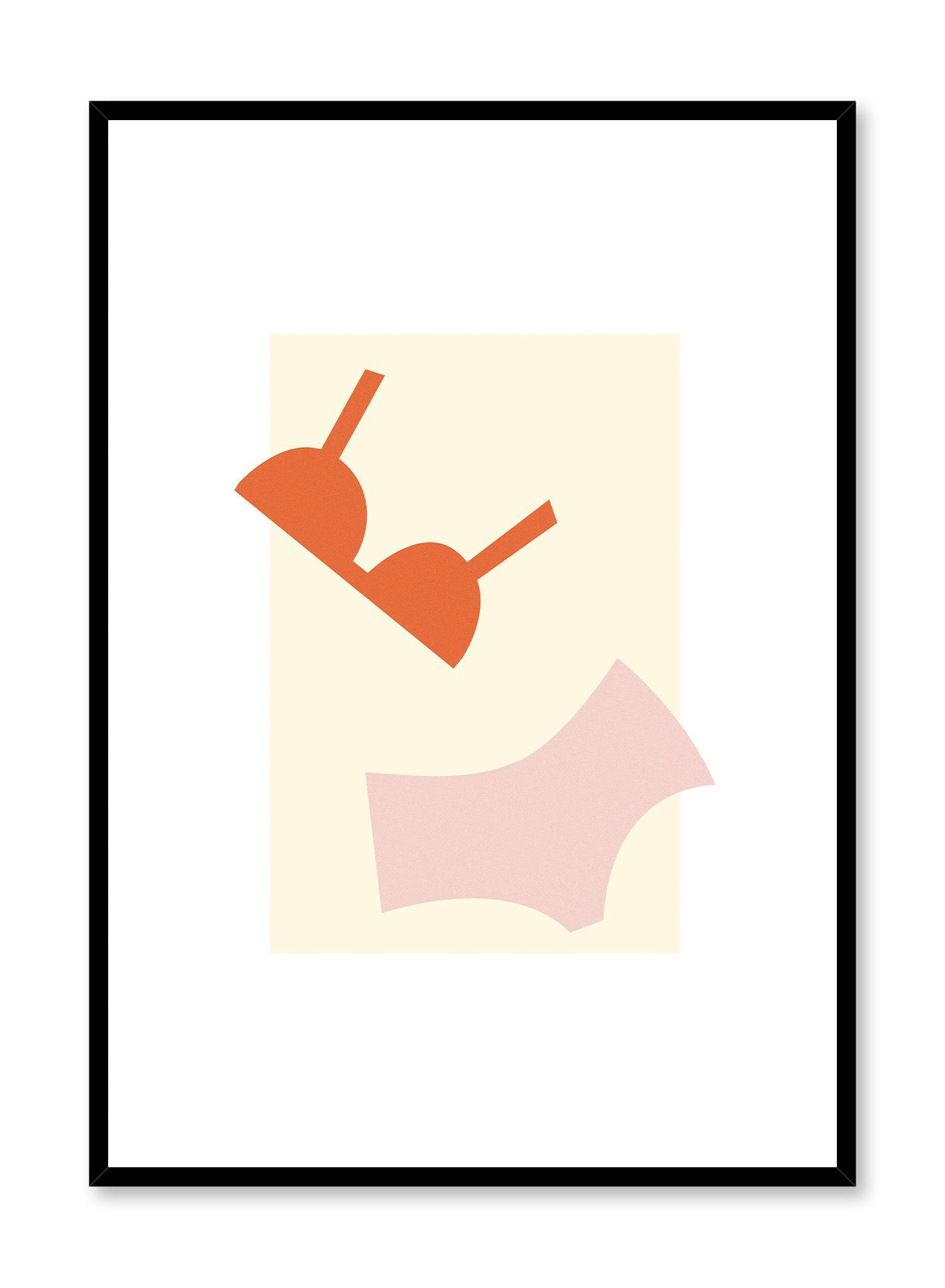 Summer Uniform is a minimalist illustration poster of colourful bathing suit by Opposite Wall.