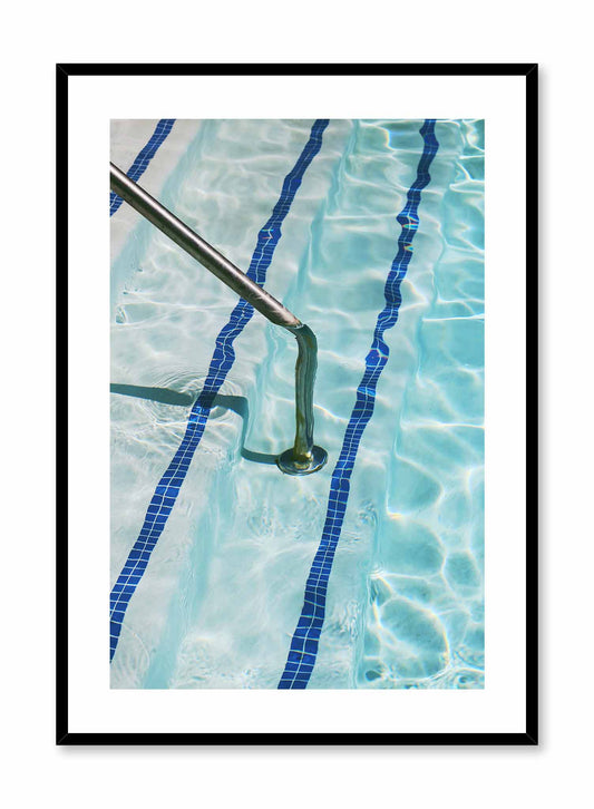 Marco Polo is a minimalist photography poster of a pool's stairs and handrail by Opposite Wall.