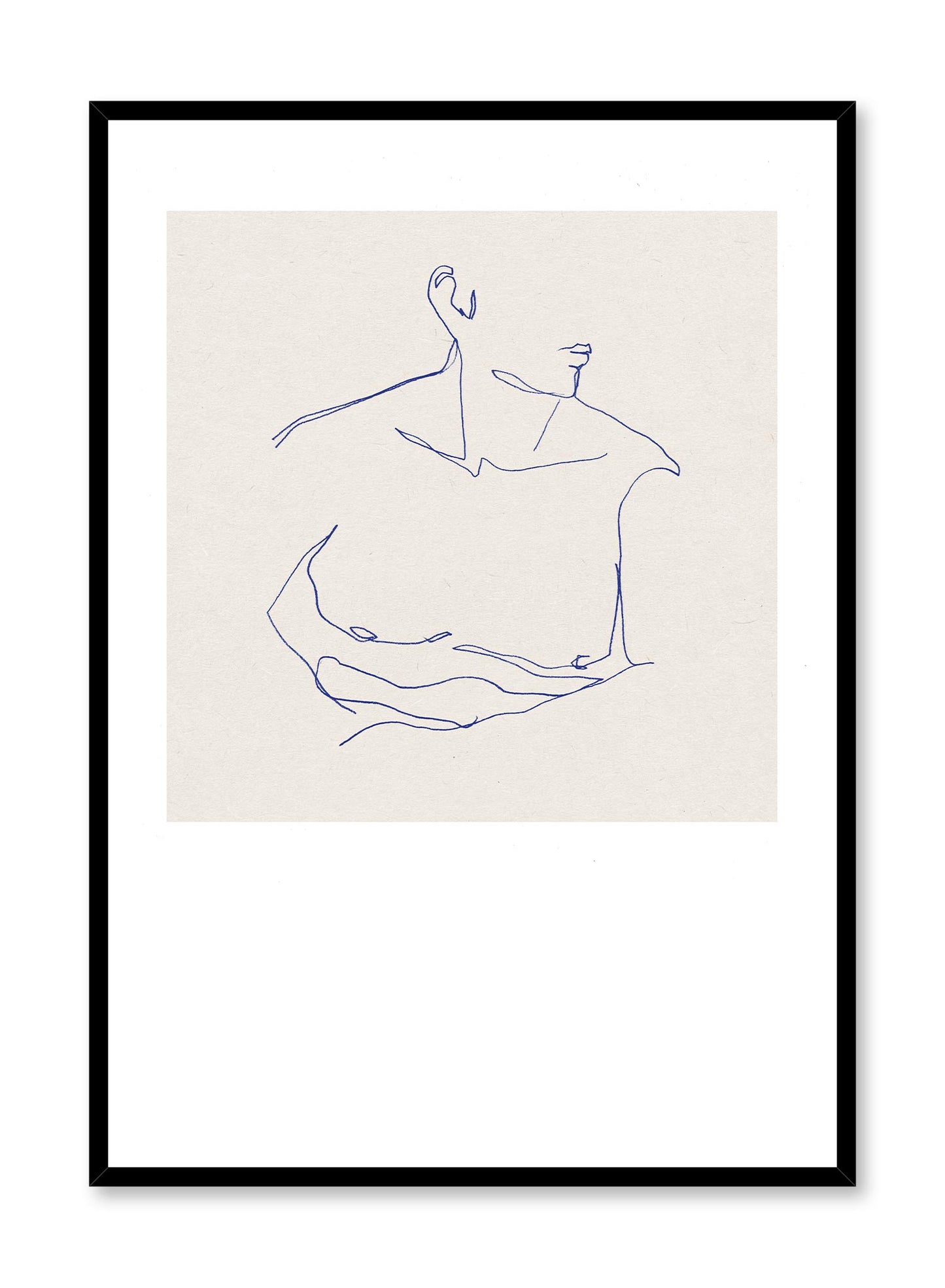 Him is a line art illustration of a man's chiseled chest by Opposite Wall.