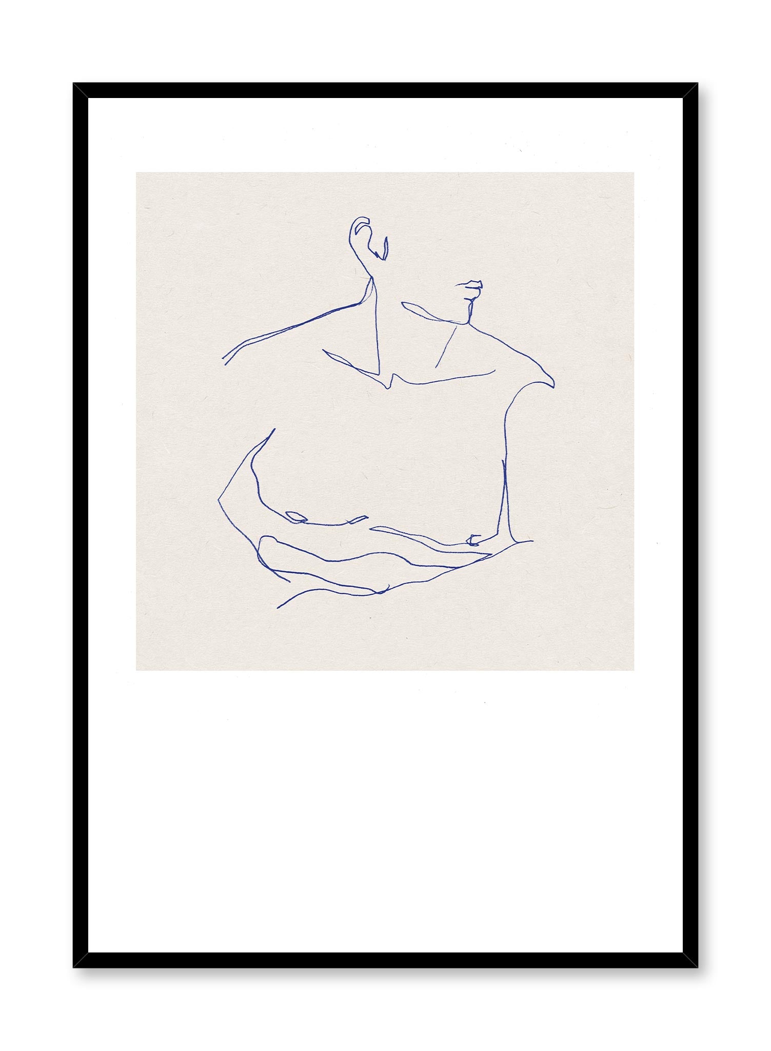 Him is a line art illustration of a man's chiseled chest by Opposite Wall.