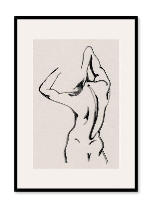 Flesh is a line art illustration of a naked person's back view by Opposite Wall.
