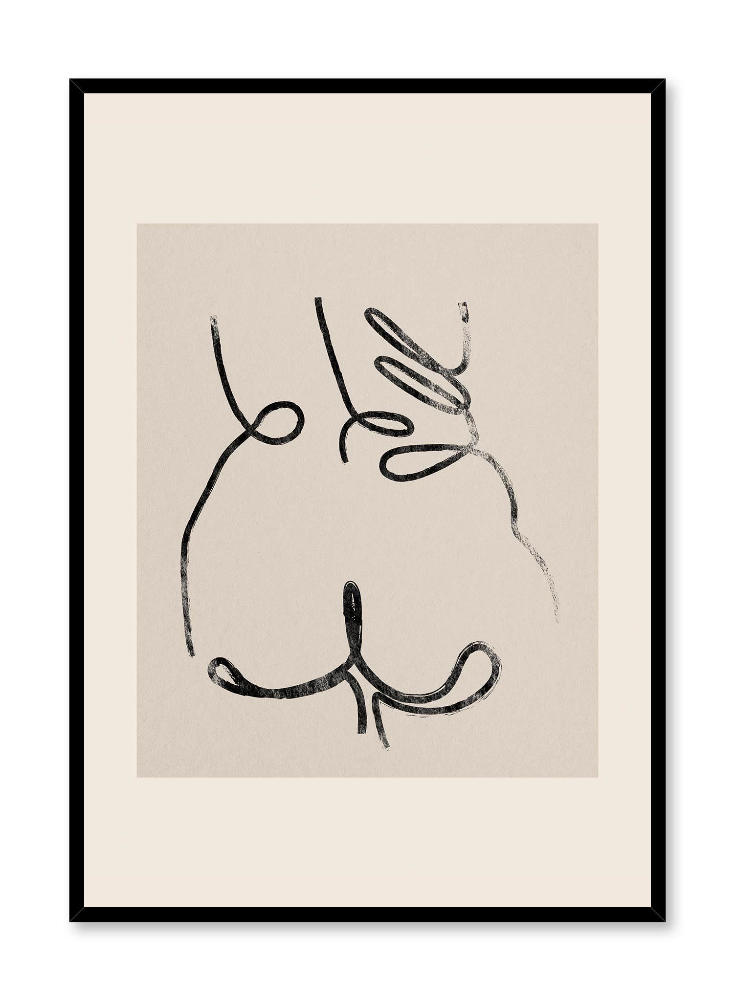 Jiggly is line art illustration of a person's glamorous butt by Opposite Wall.