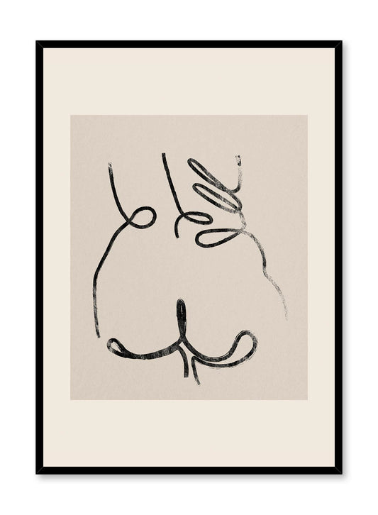 Jiggly is line art illustration of a person's glamorous butt by Opposite Wall.