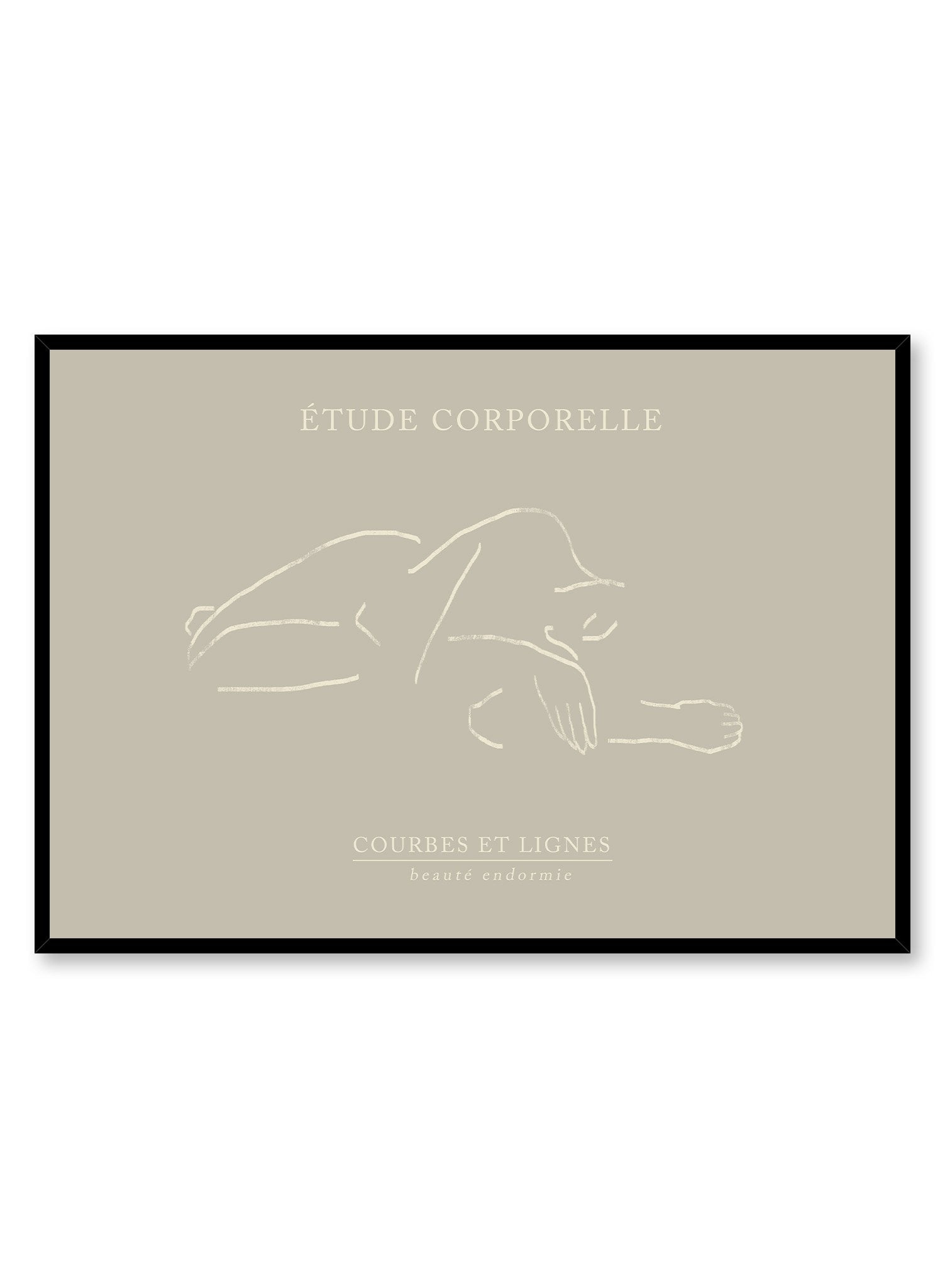 Inward is a line art illustration of the silhouette of a woman sleeping by Opposite Wall.