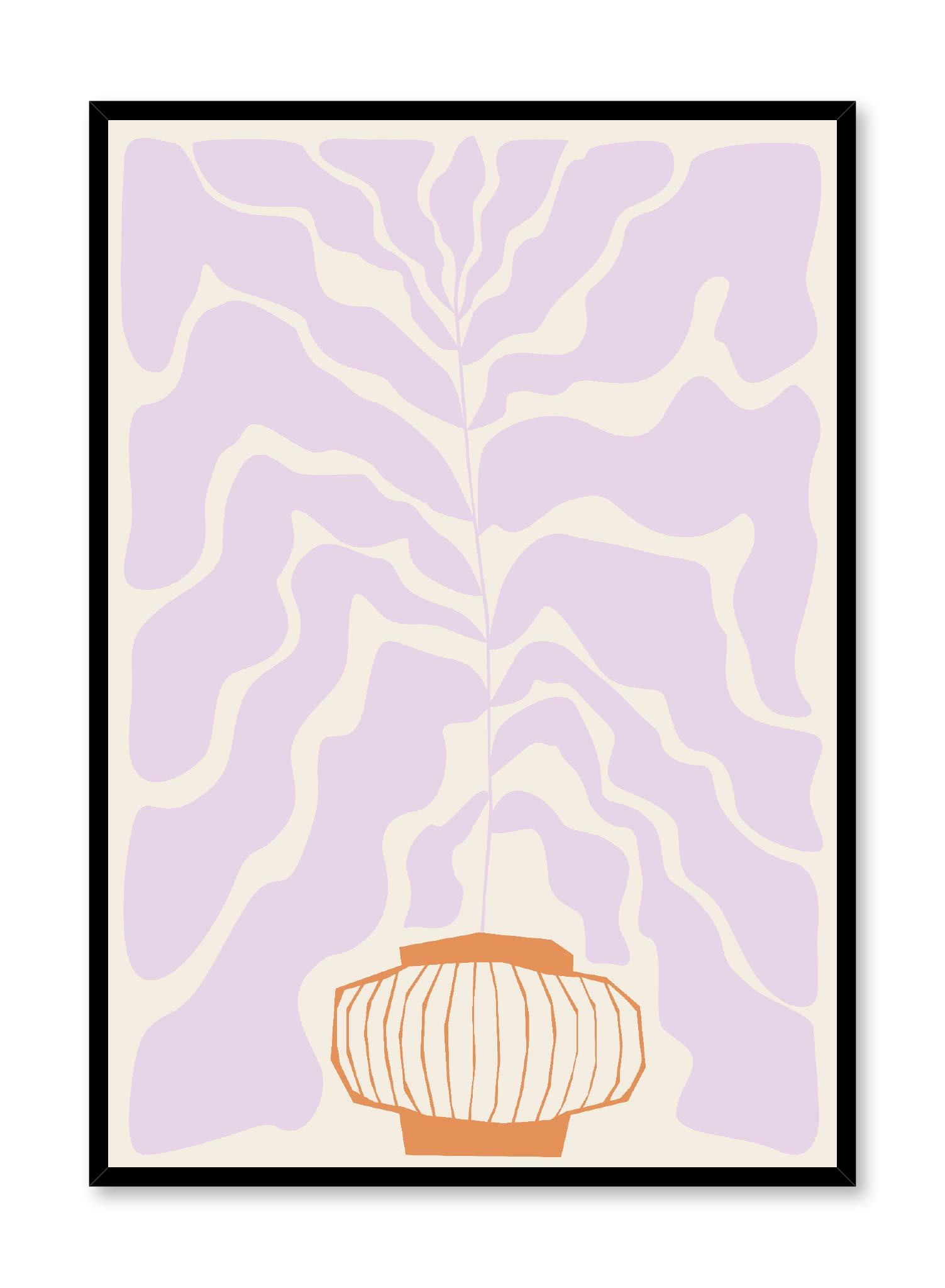 Lilac Bust is a vector illustration of an explosion of lilac flowers from a lantern-shaped flower pot by Opposite Wall.