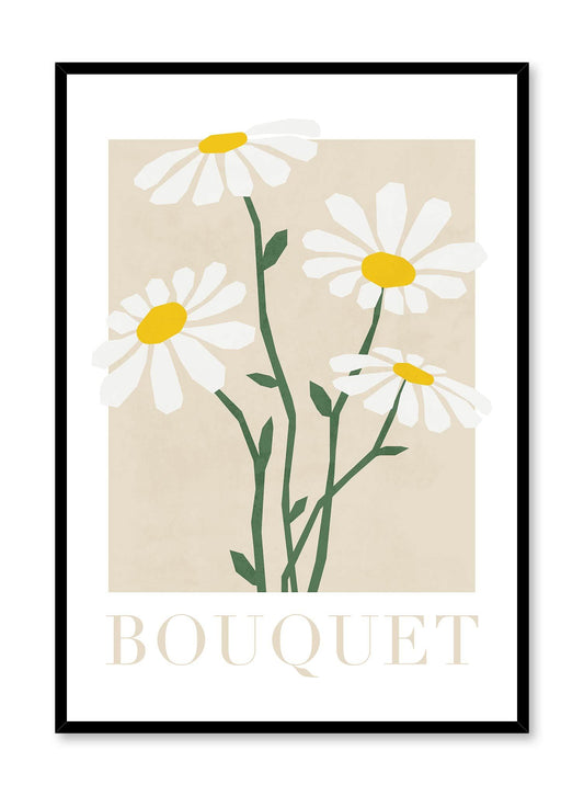 Lovely Daisies is a vector illustration of four big white daisies by Opposite Wall.
