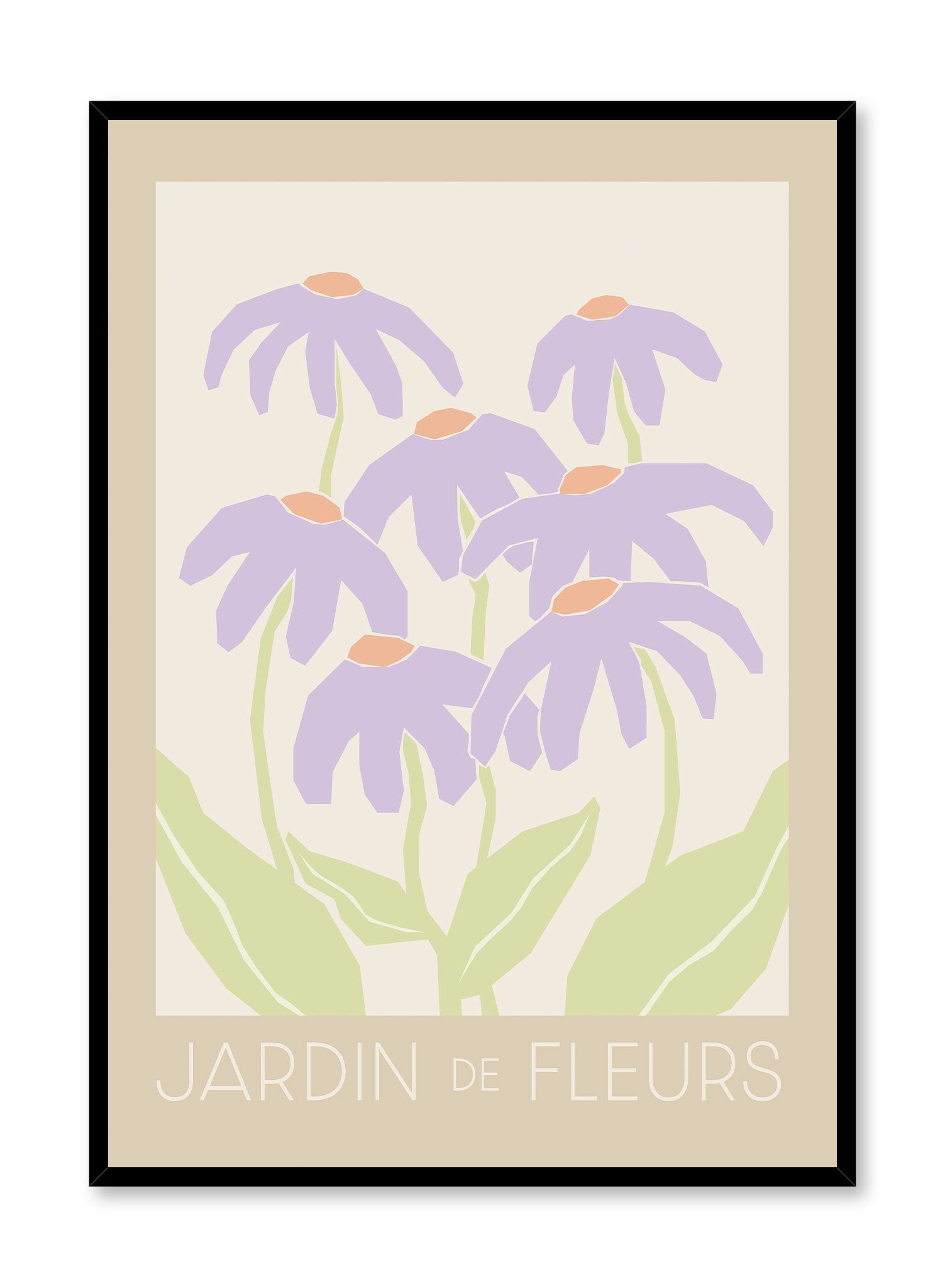 Joyful is a vector illustration of seven purple autumn daisies by Opposite Wall.
