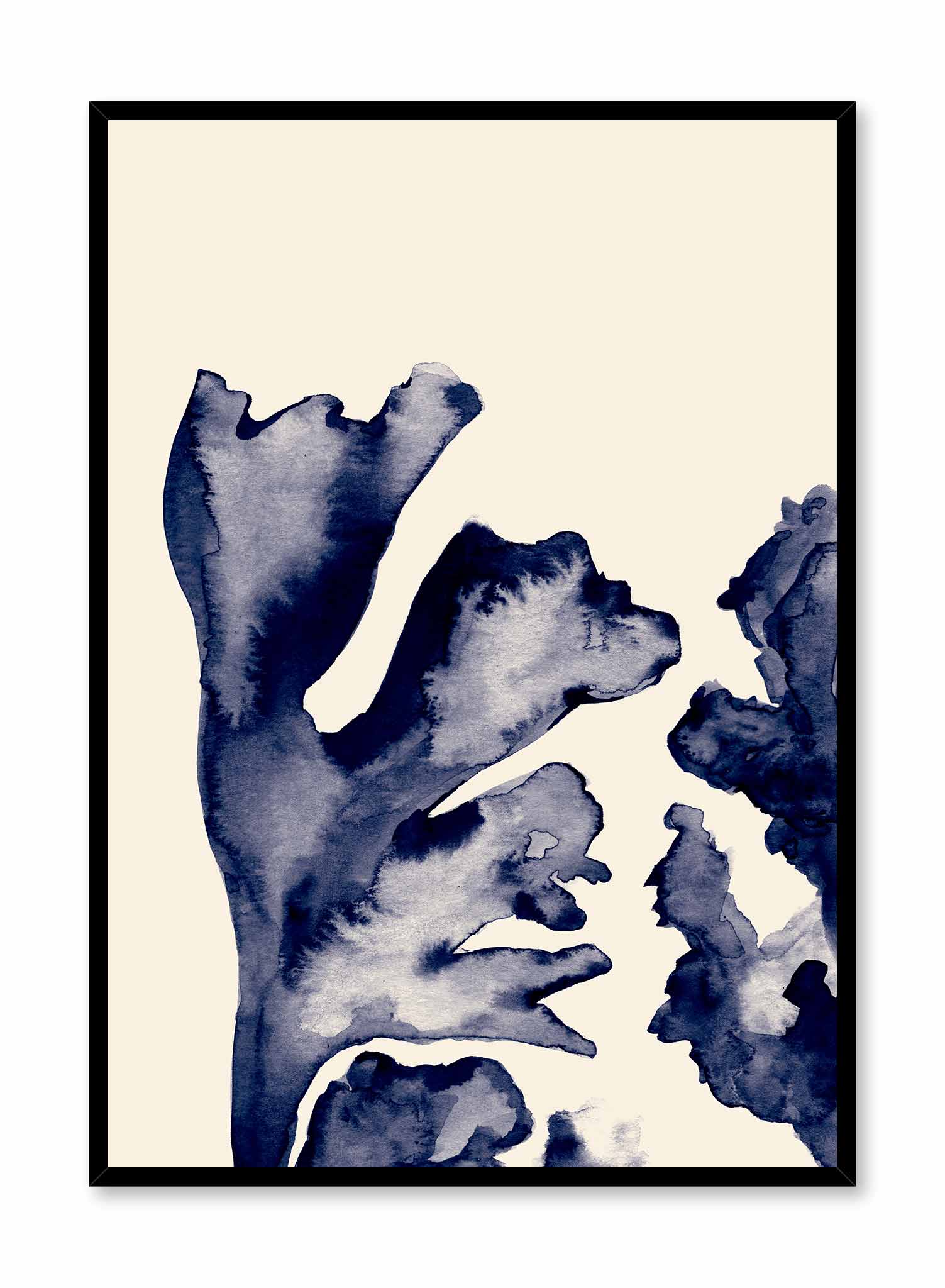 Watercolour Reef' is a minimalist illustration by Opposite Wall of a close-up shot of two coral reef tentacles.