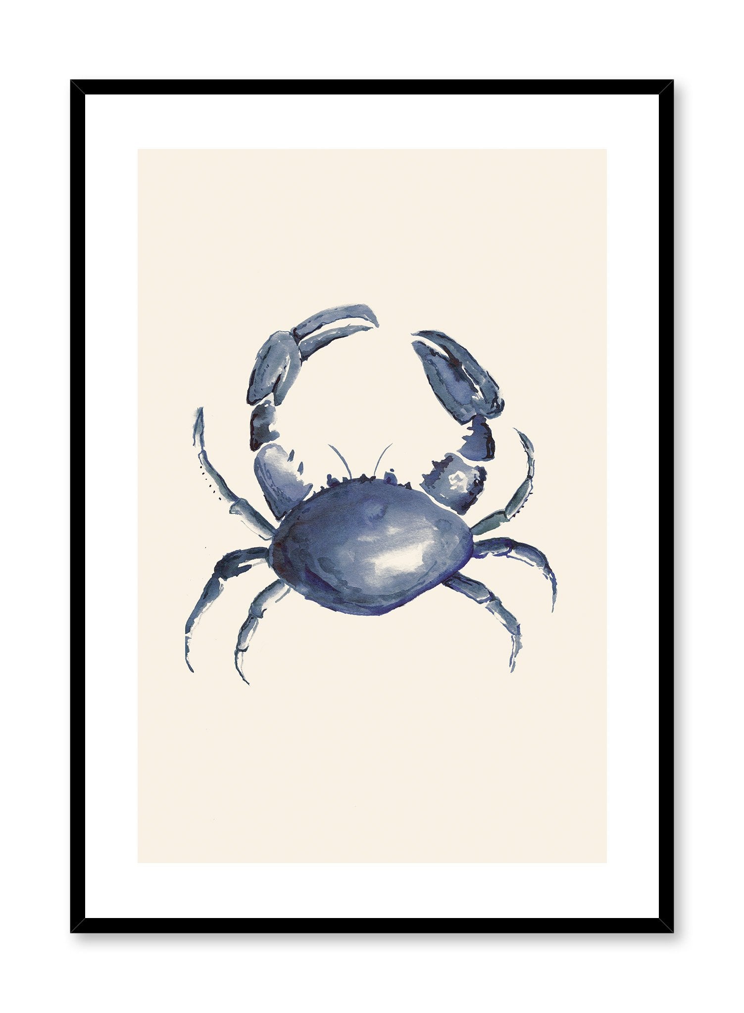 Crabby is a minimalist illustration of a grey-shelled crab showing its mighty claws by Opposite Wall.